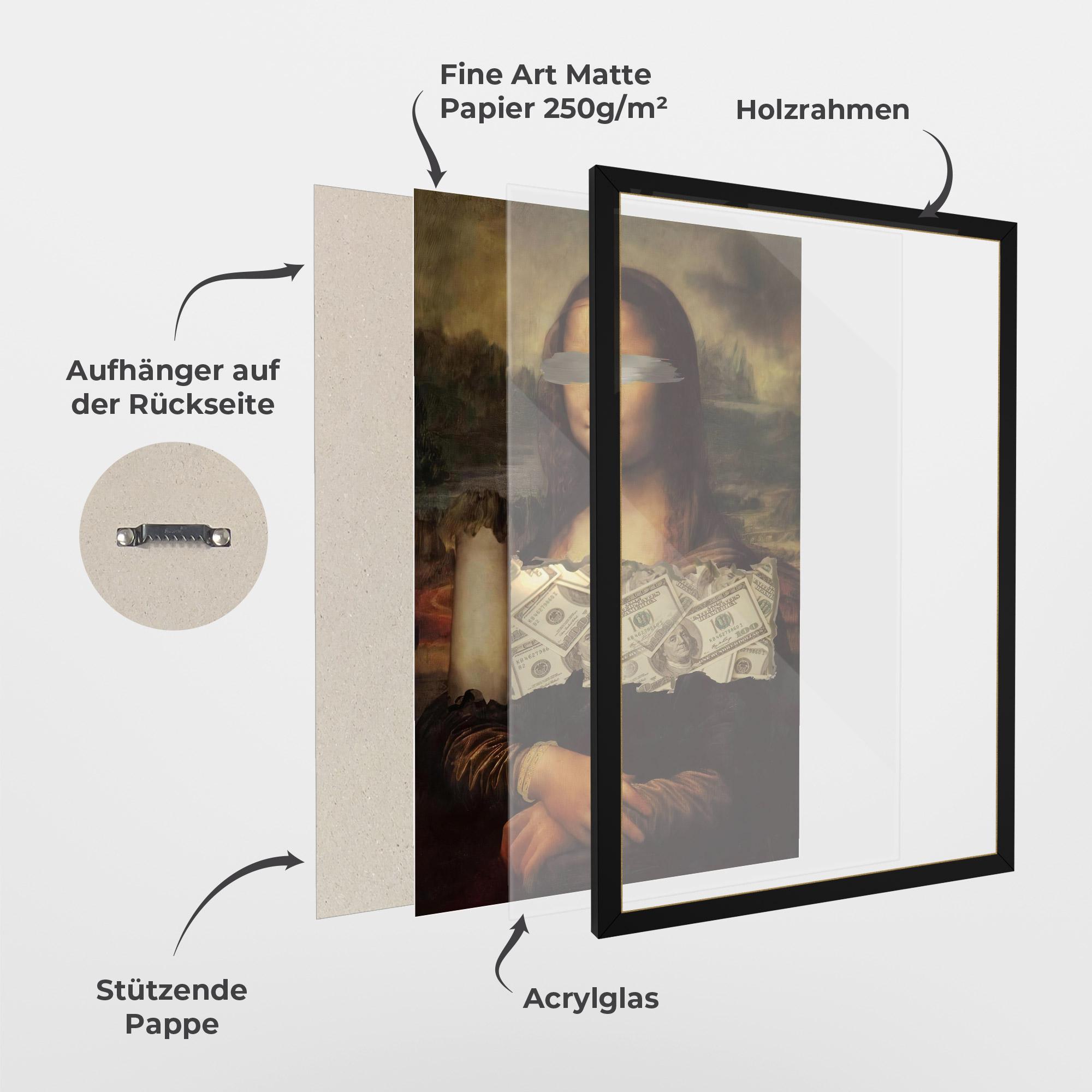 Gerahmte Poster Money Lisa mockup 1