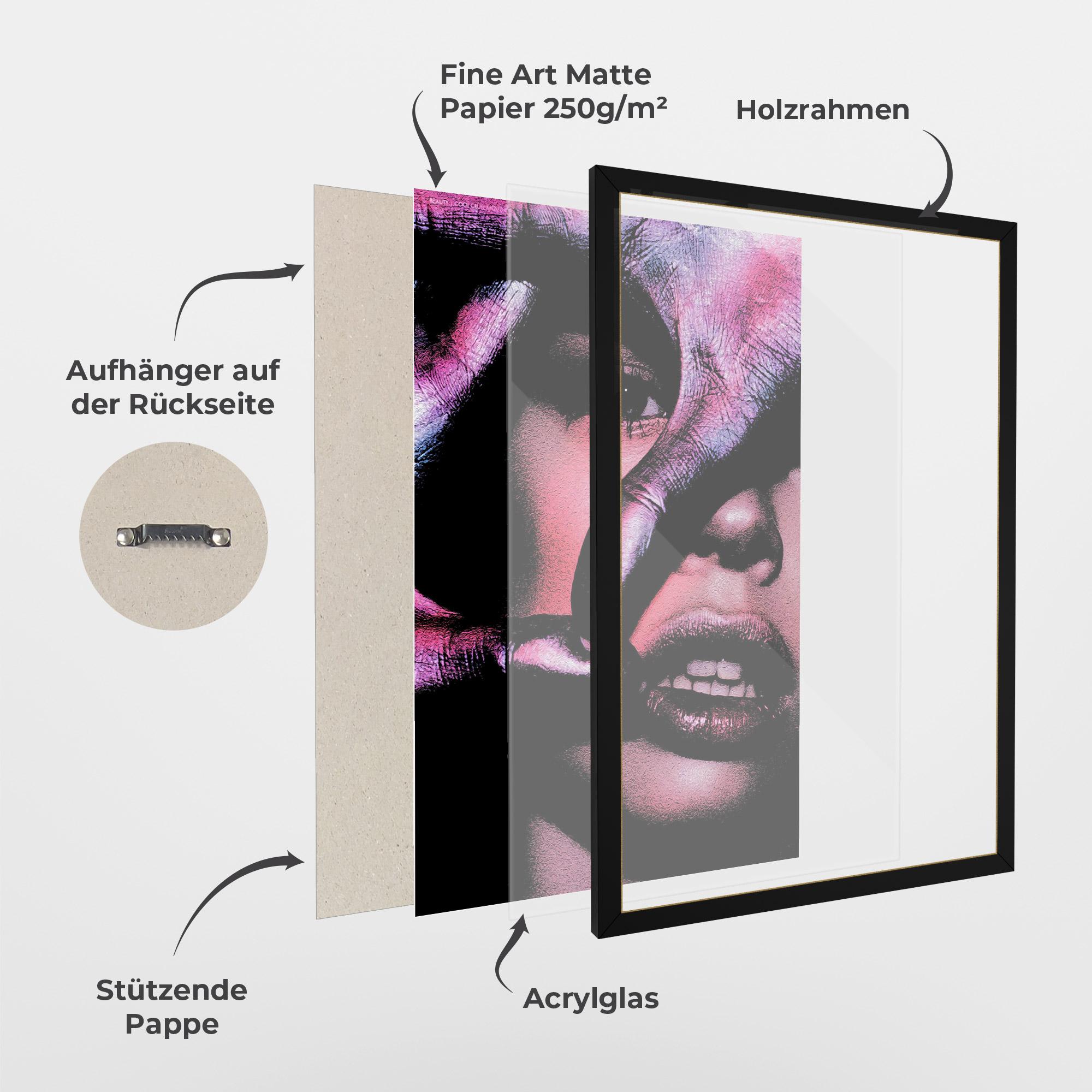 Gerahmte Poster Purple Glitter Hand mockup 1