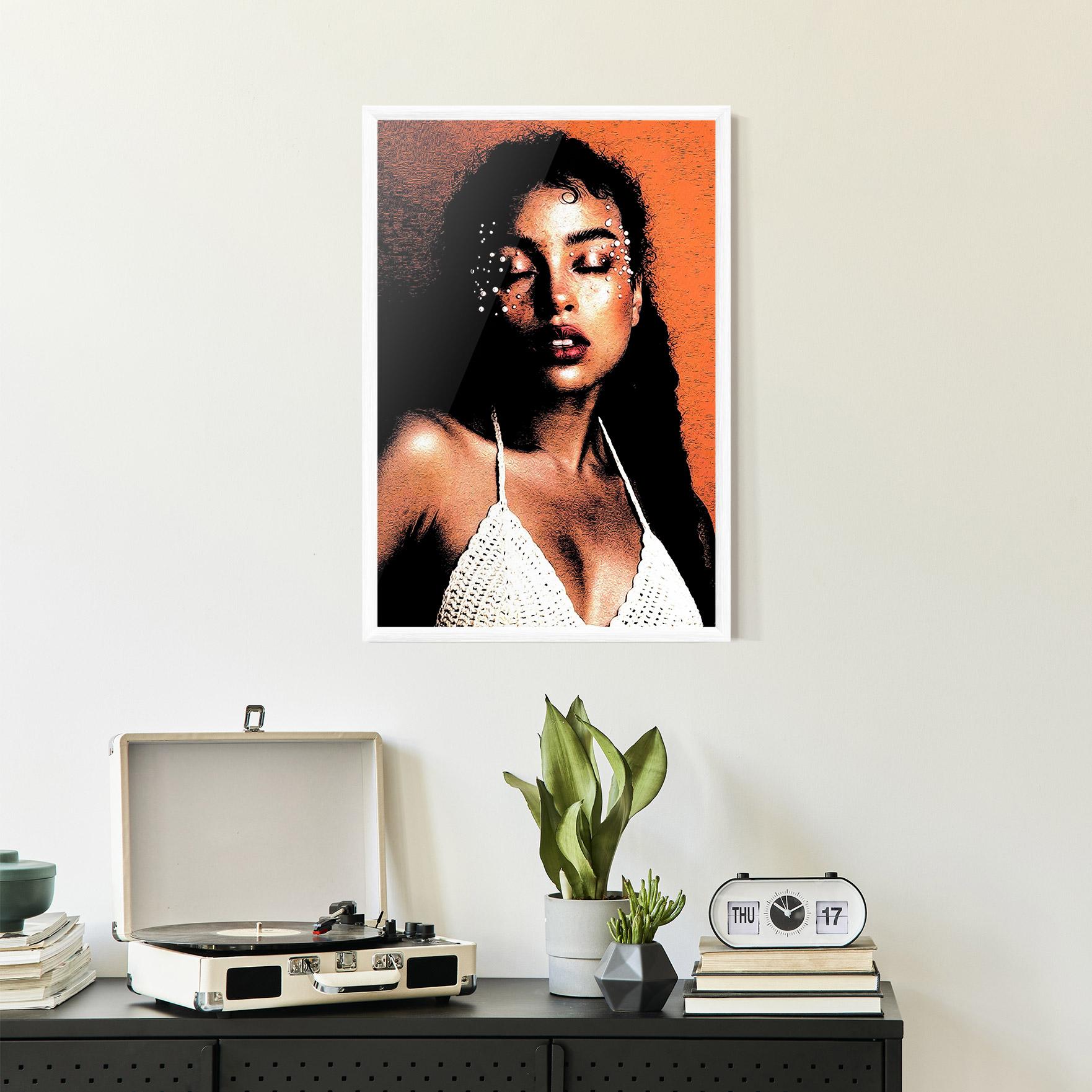 Gerahmte Poster Black Pearls Lady mockup 2