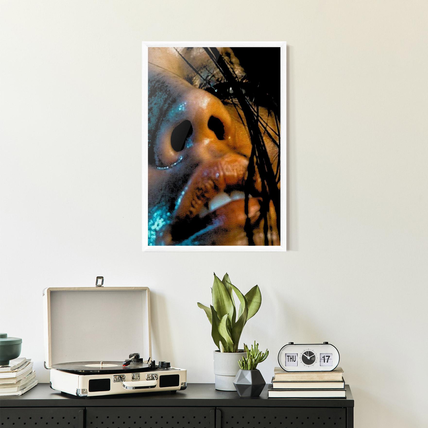 Gerahmte Poster Blue Light Face mockup 2