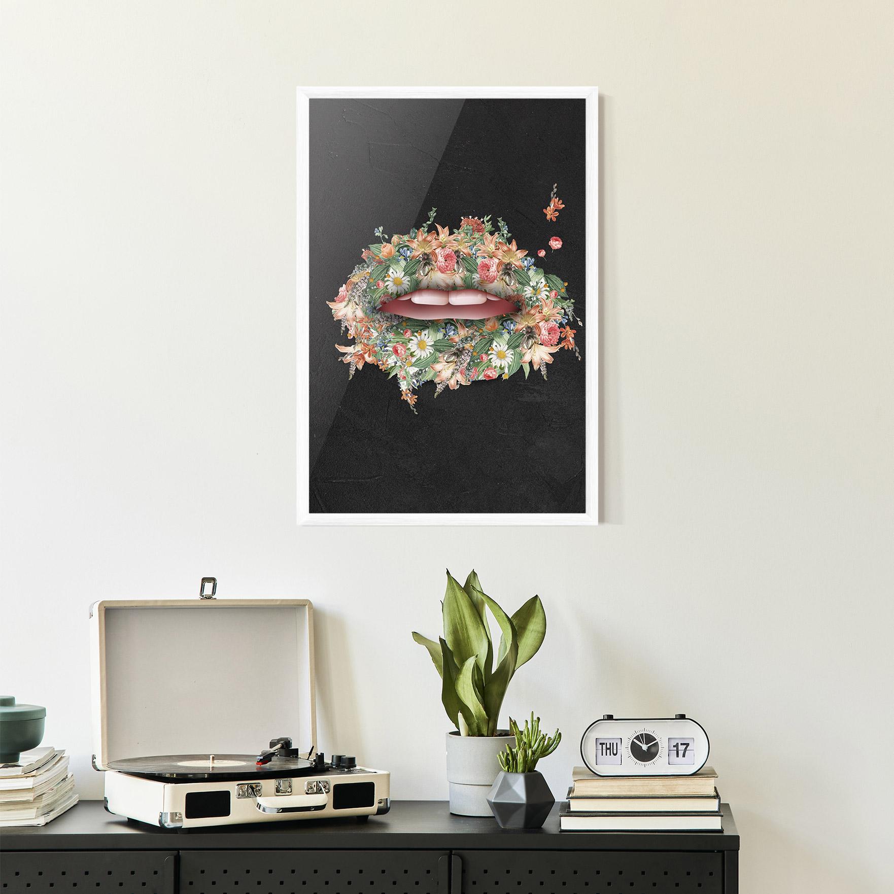 Gerahmte Poster Flowers Lips mockup 2