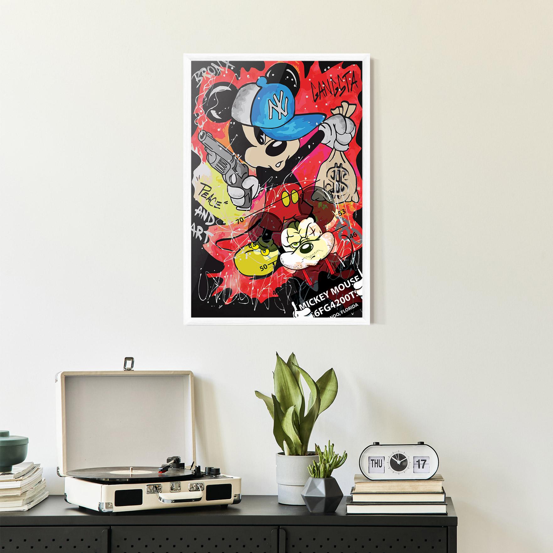 Gerahmte Poster Gangsta Mickey mockup 2