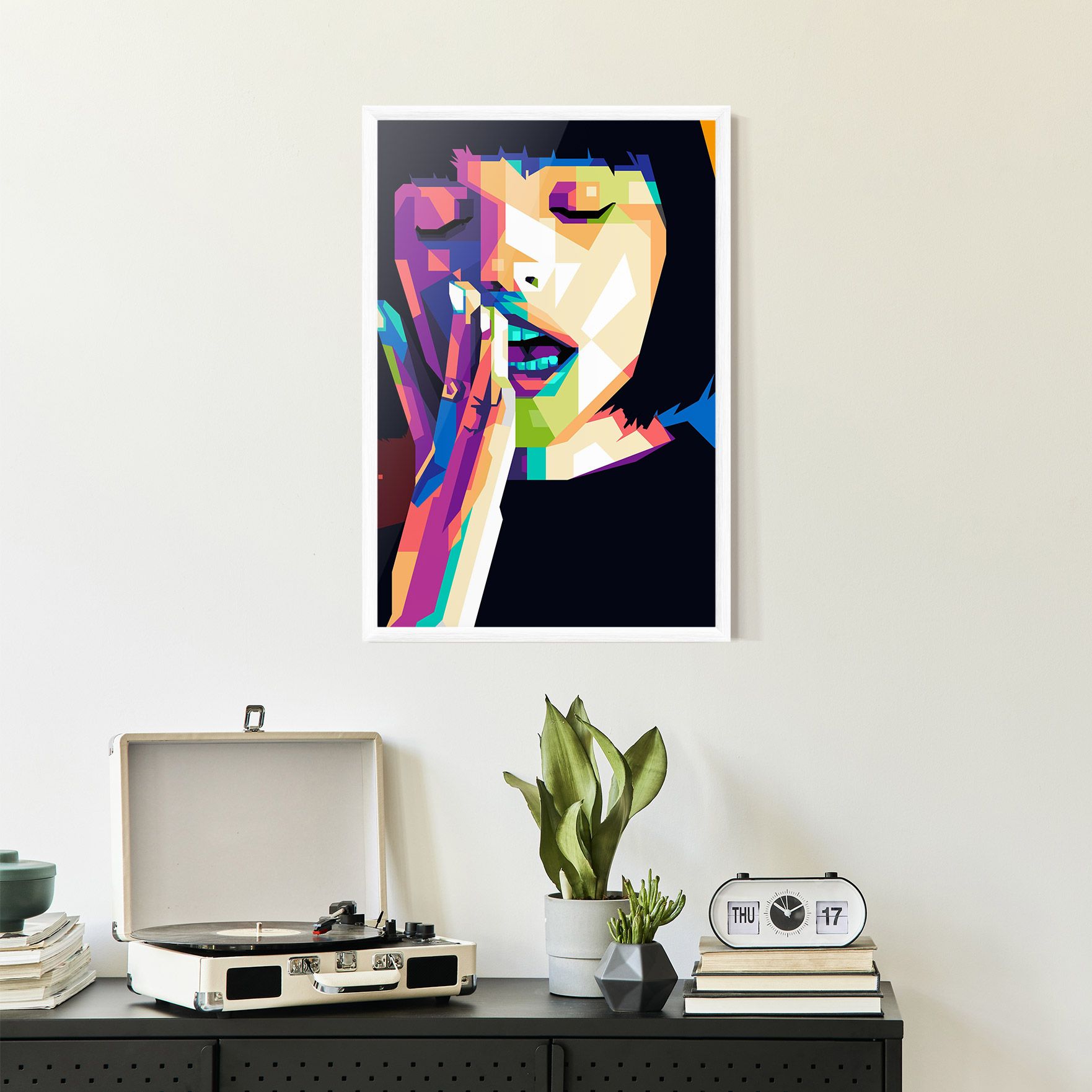 Polygonal Pretty Girl mockup 2