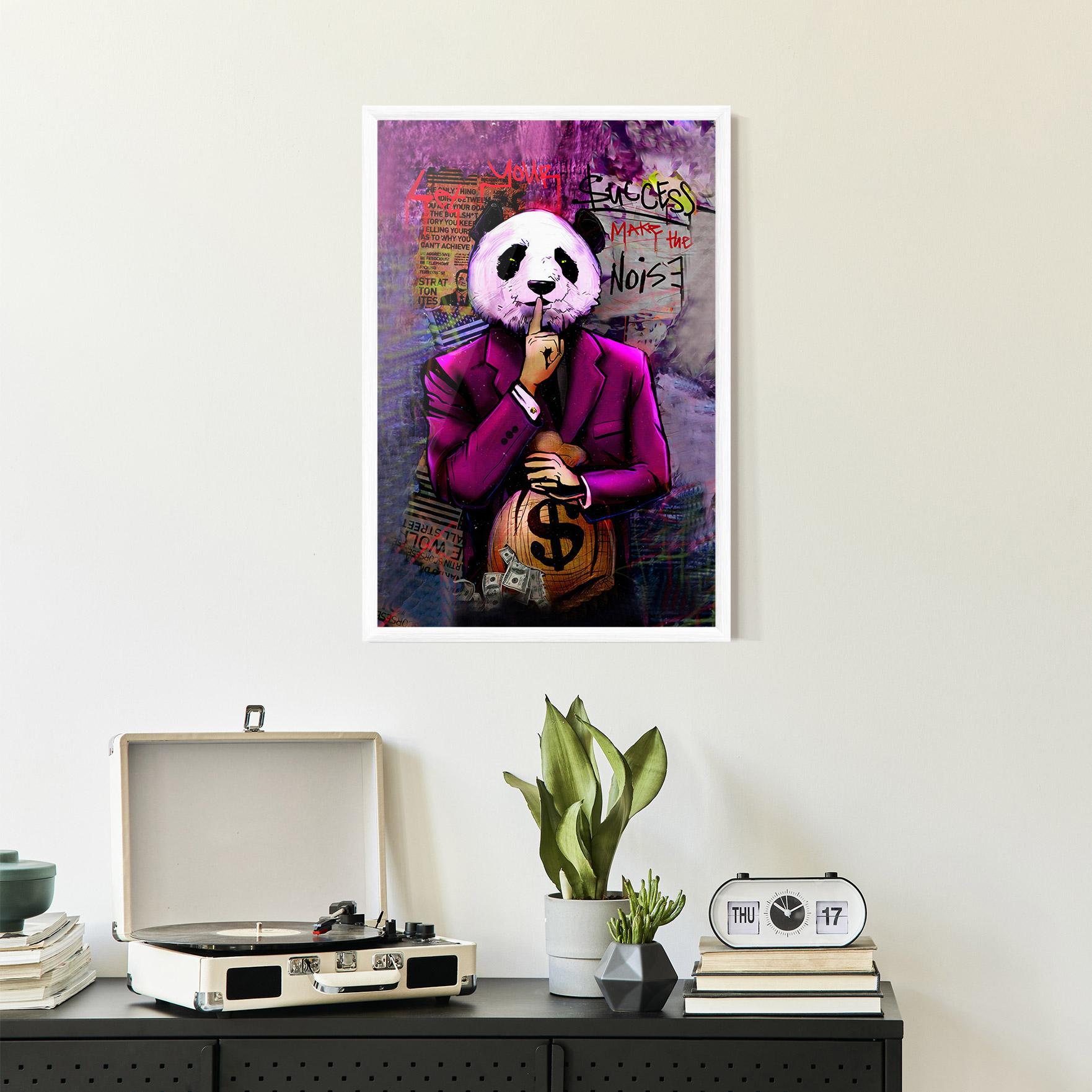 Gerahmte Poster Silence Panda mockup 2