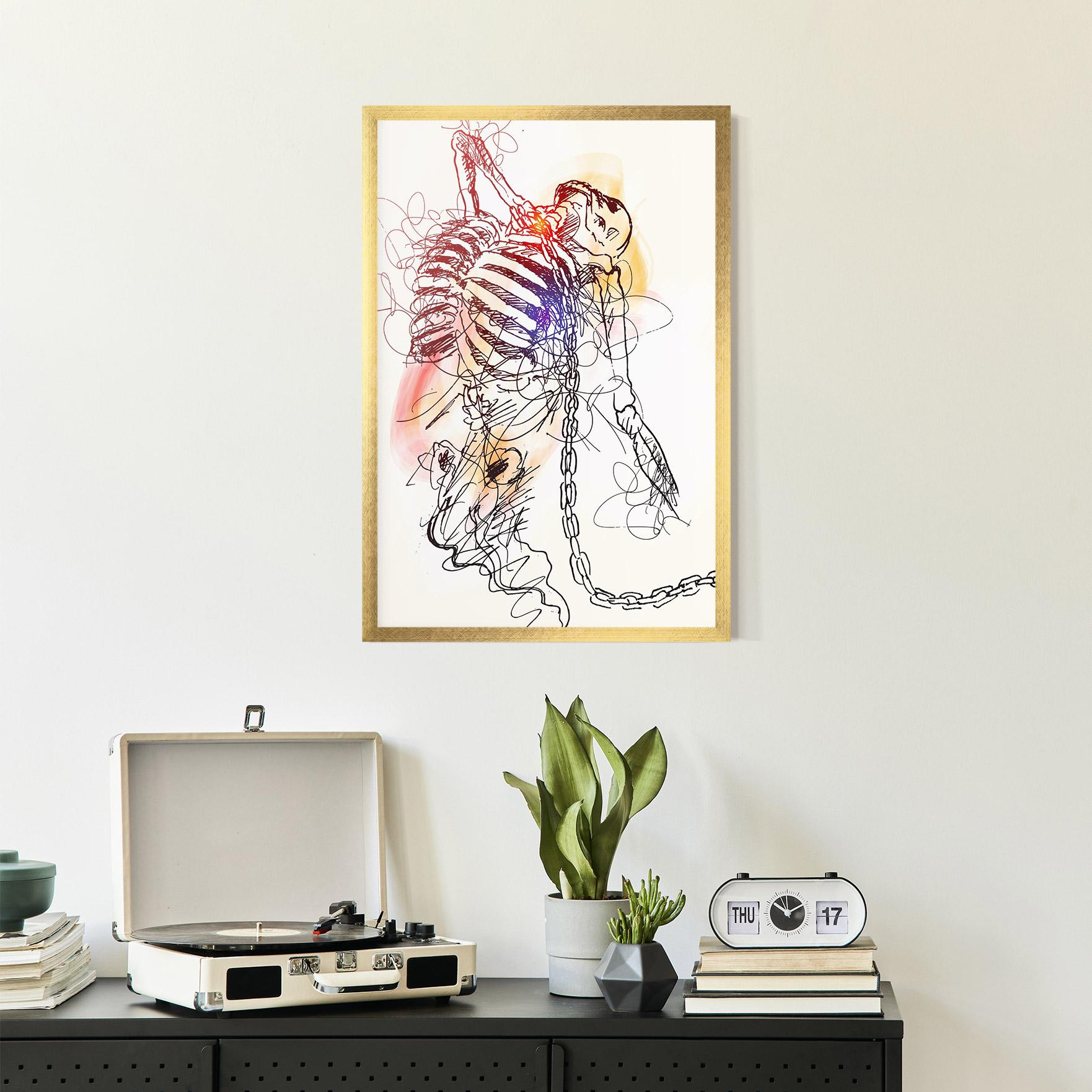 Gerahmte Poster Chain Skeleton mockup 2