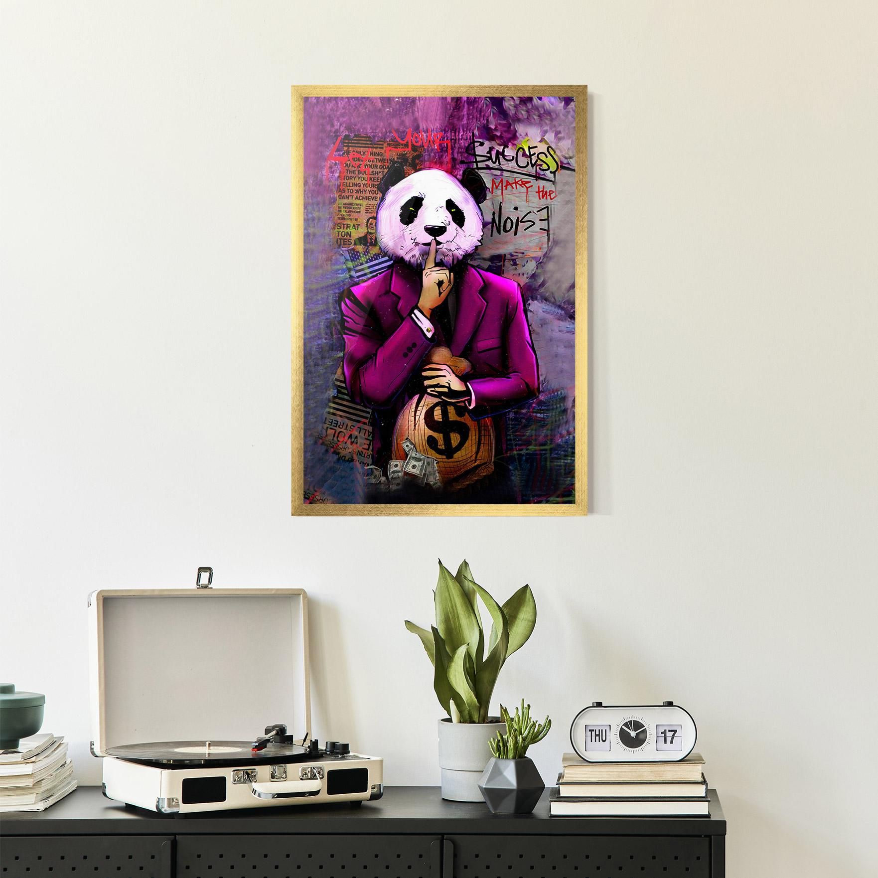 Gerahmte Poster Silence Panda mockup 2