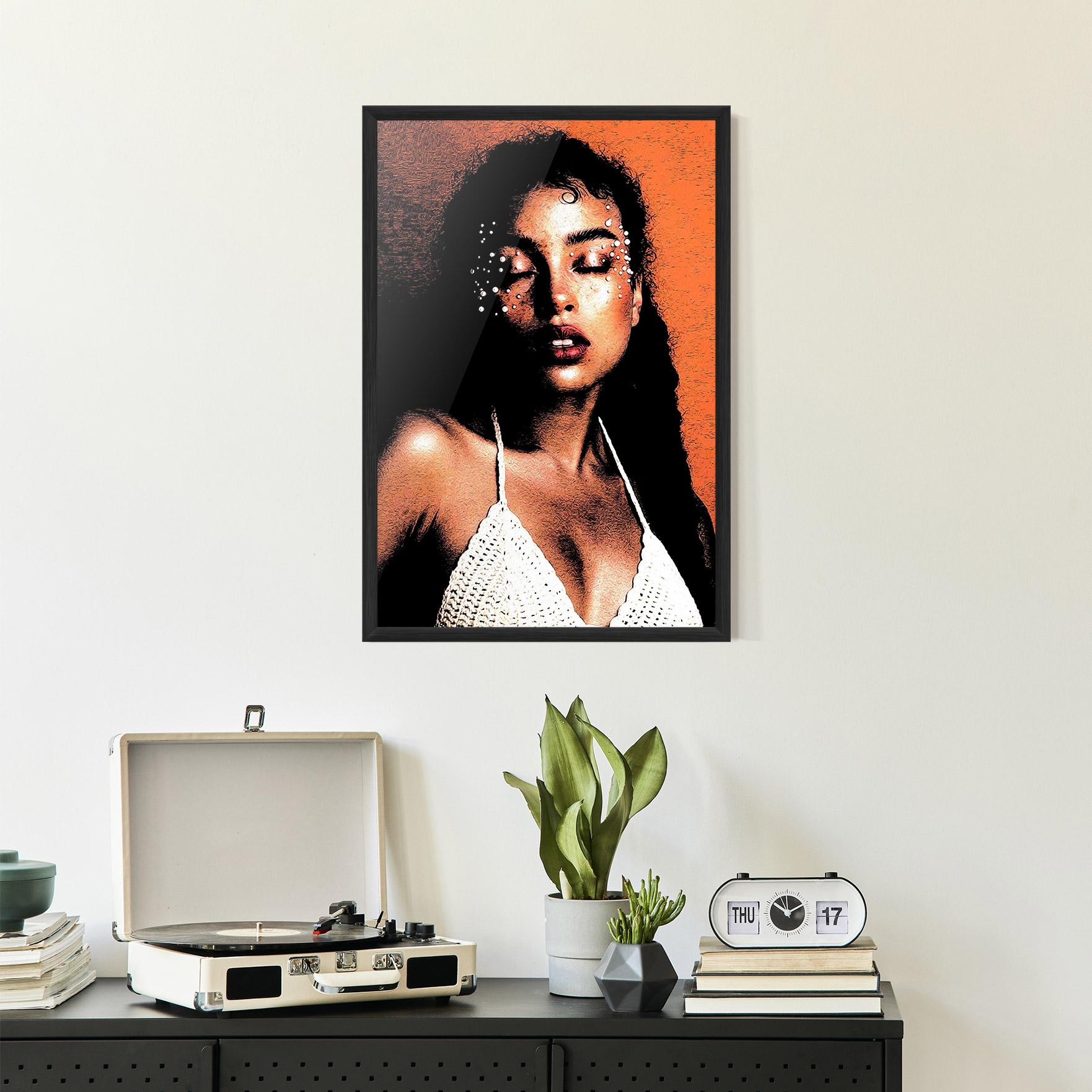Gerahmte Poster Black Pearls Lady mockup 2