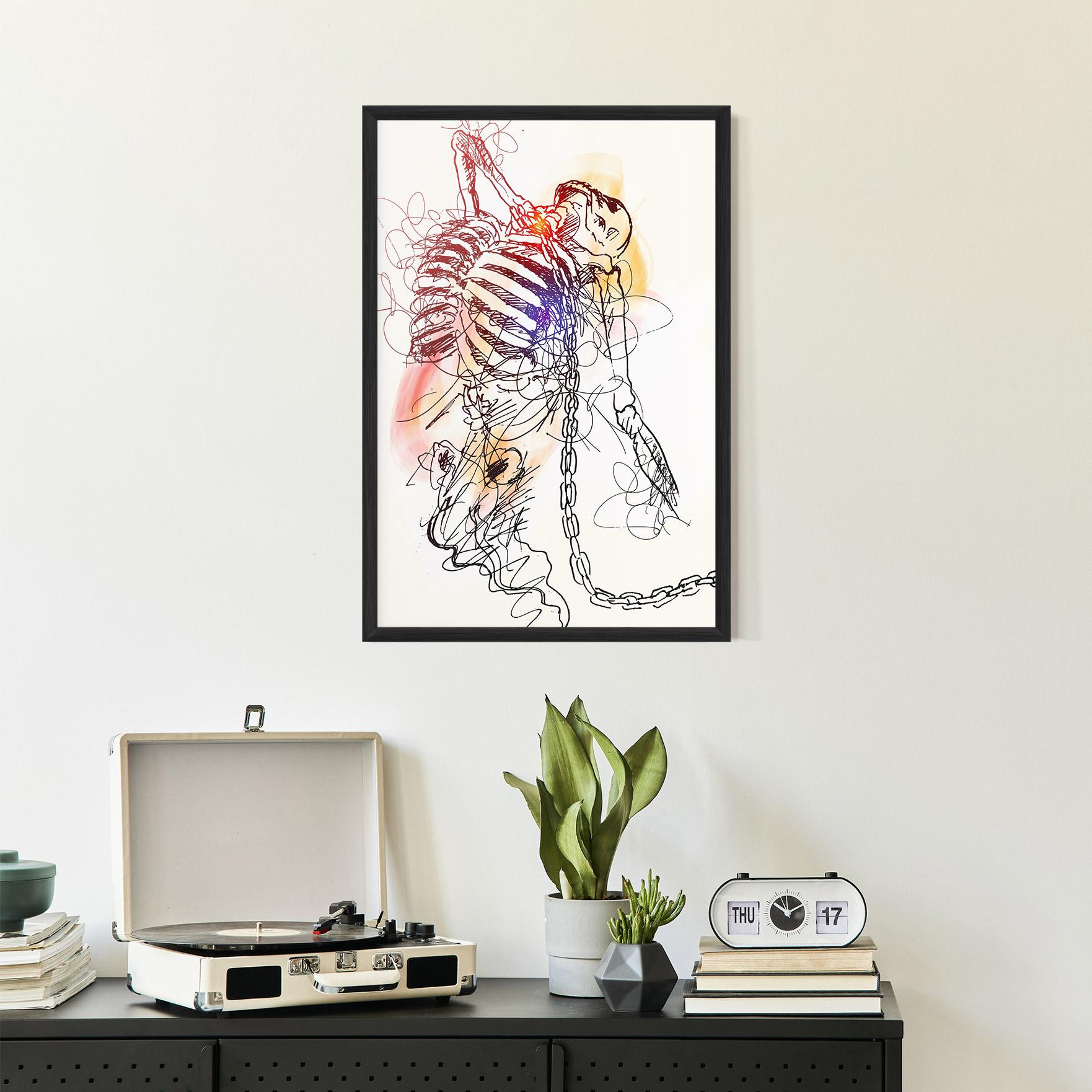 Gerahmte Poster Chain Skeleton mockup 2