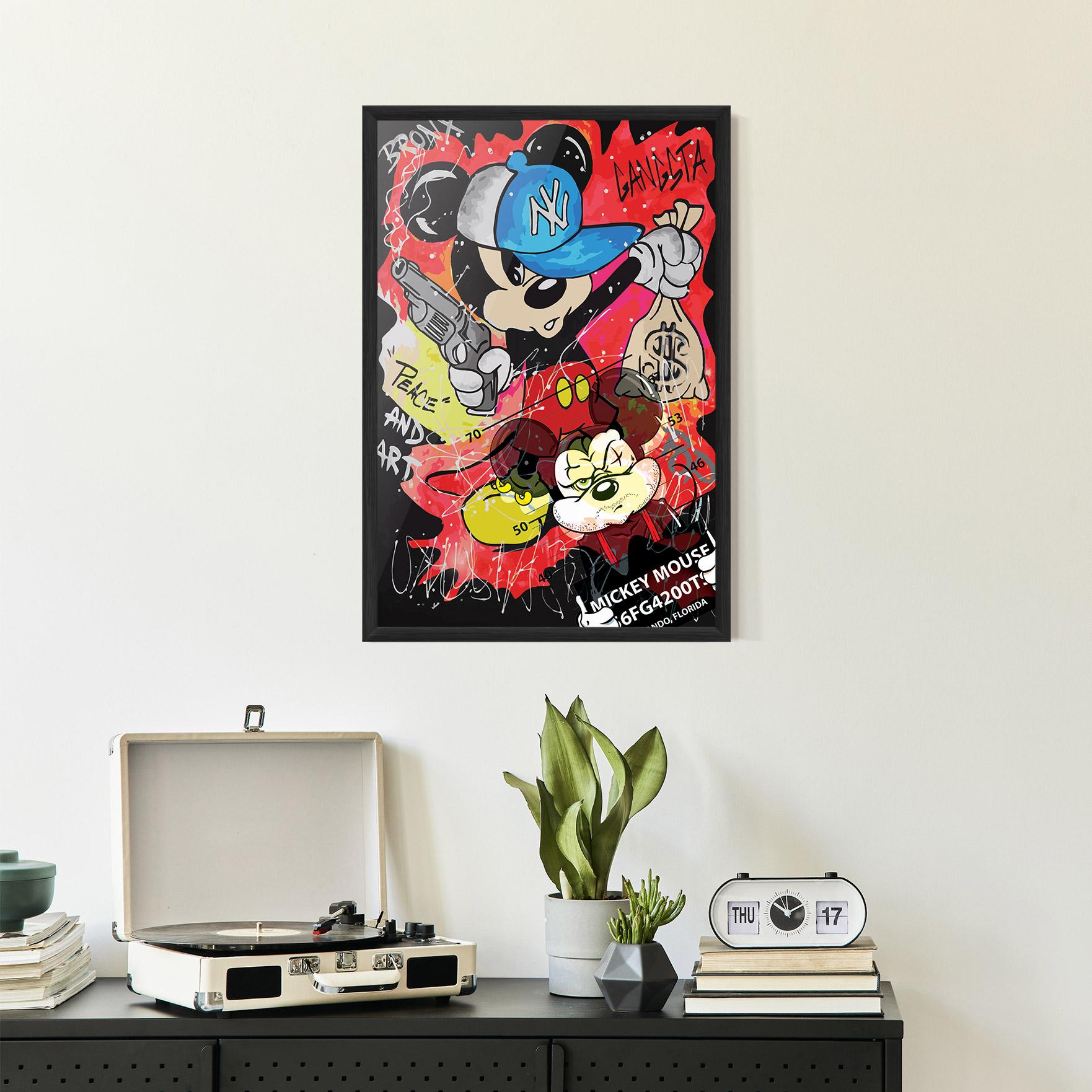 Gerahmte Poster Gangsta Mickey mockup 2