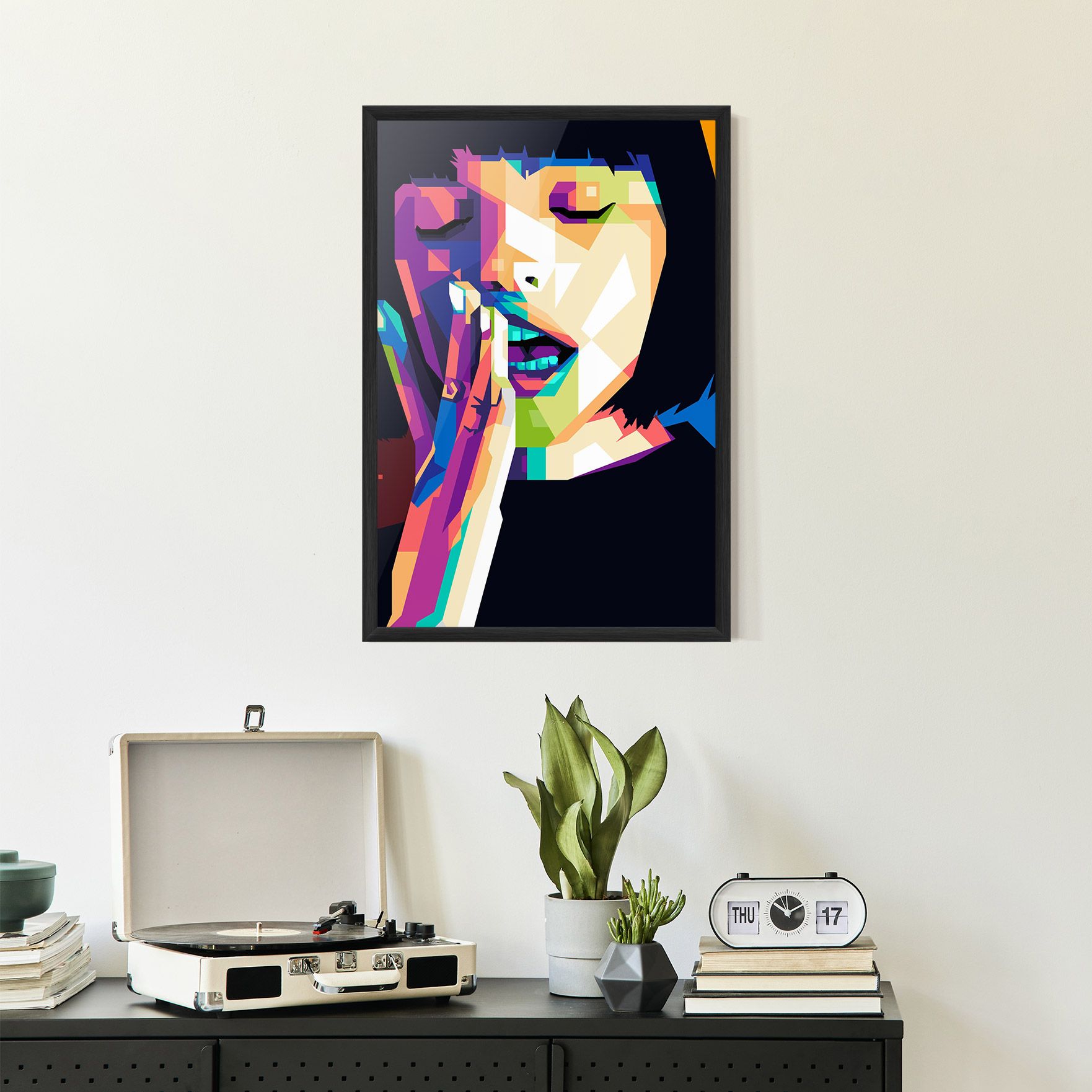 Polygonal Pretty Girl mockup 2