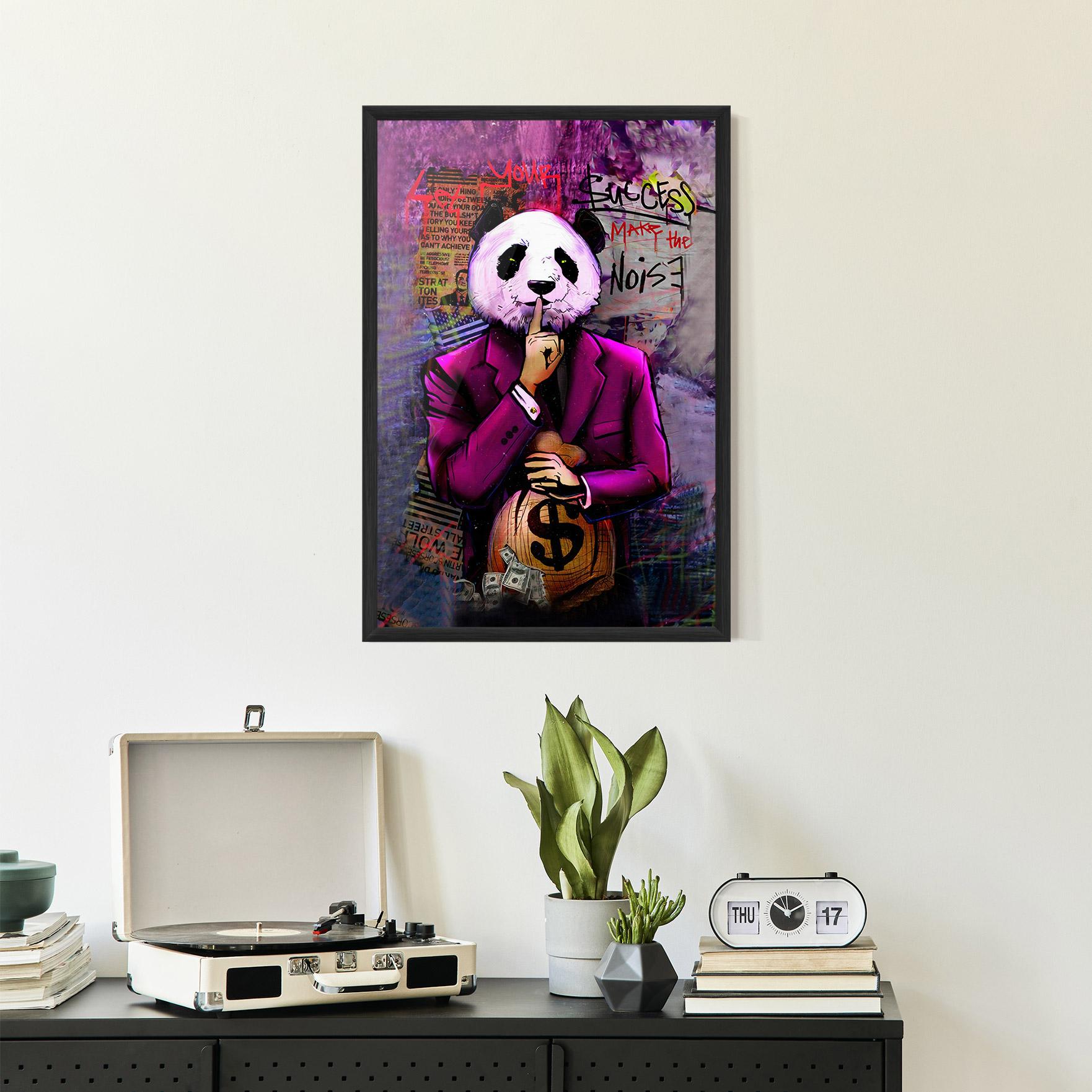 Gerahmte Poster Silence Panda mockup 2