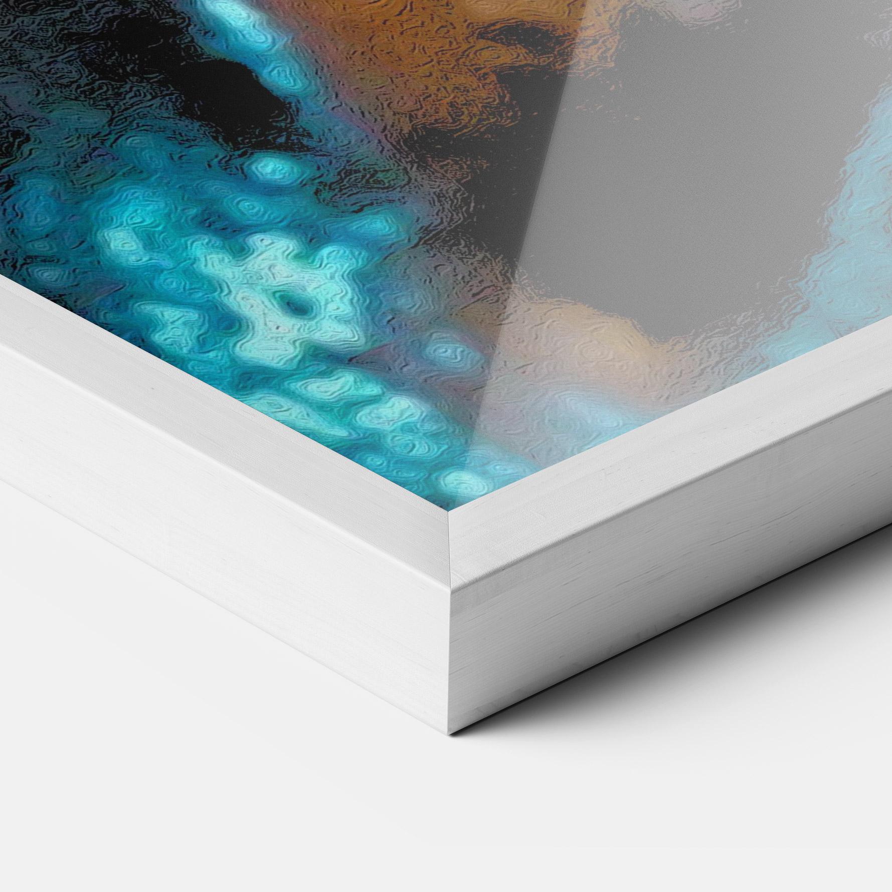 Gerahmte Poster Blue Light Face mockup 3