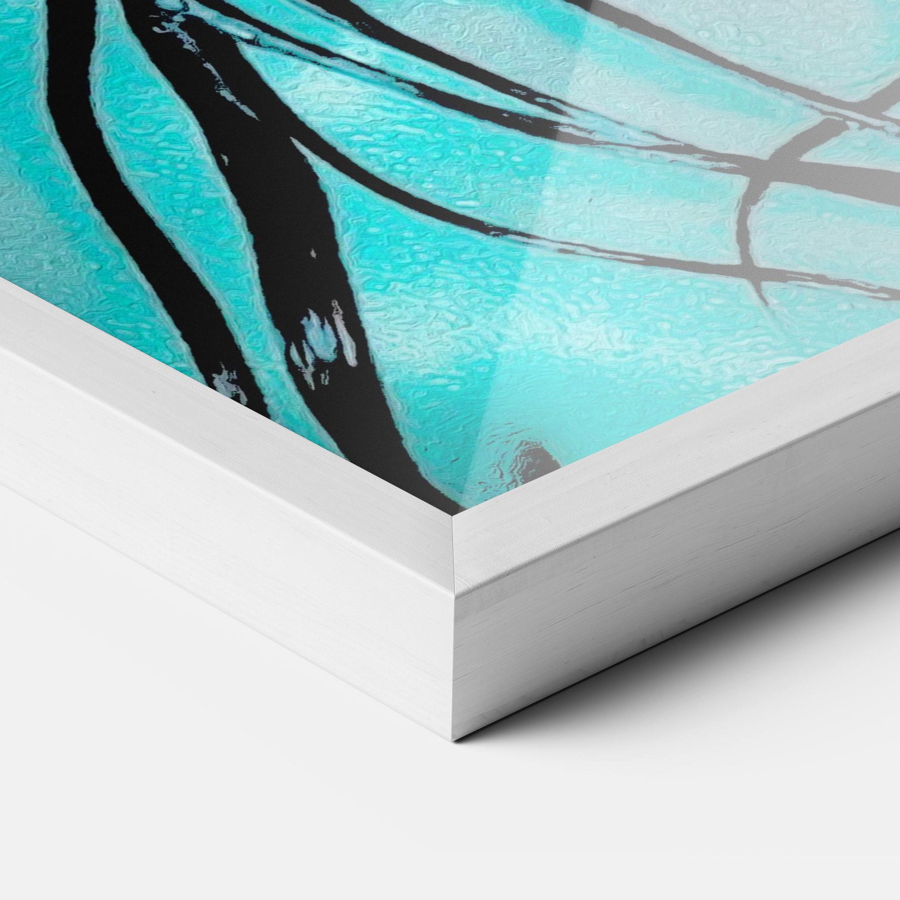 Gerahmte Poster Pink Blue Light Girl mockup 3