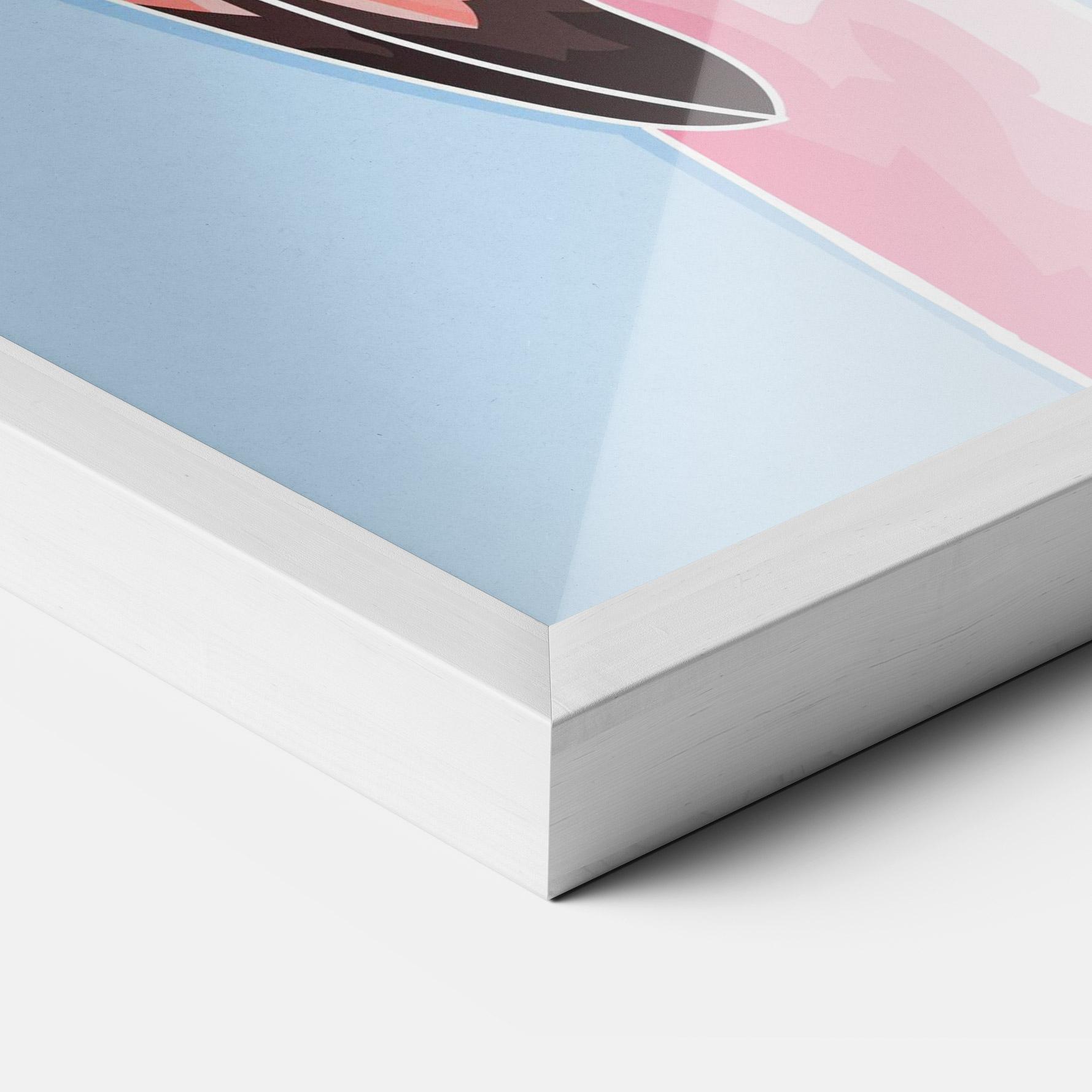 Gerahmte Poster Pink Skull Flamingo mockup 3