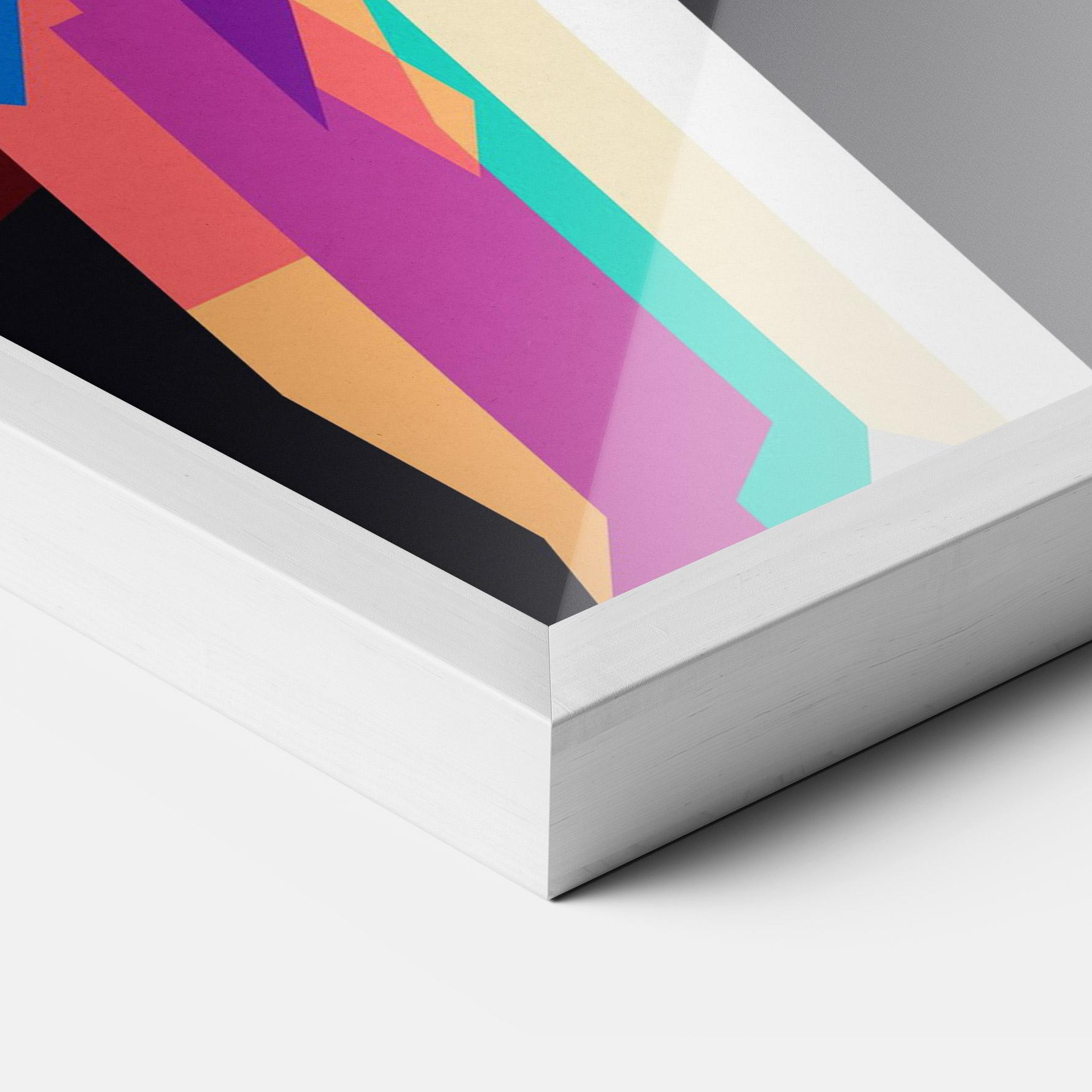 Gerahmte Poster Polygonal Pretty Girl mockup 3