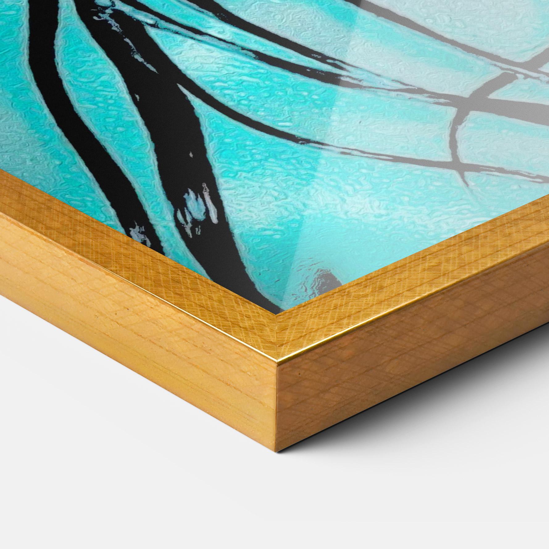 Gerahmte Poster Pink Blue Light Girl mockup 3