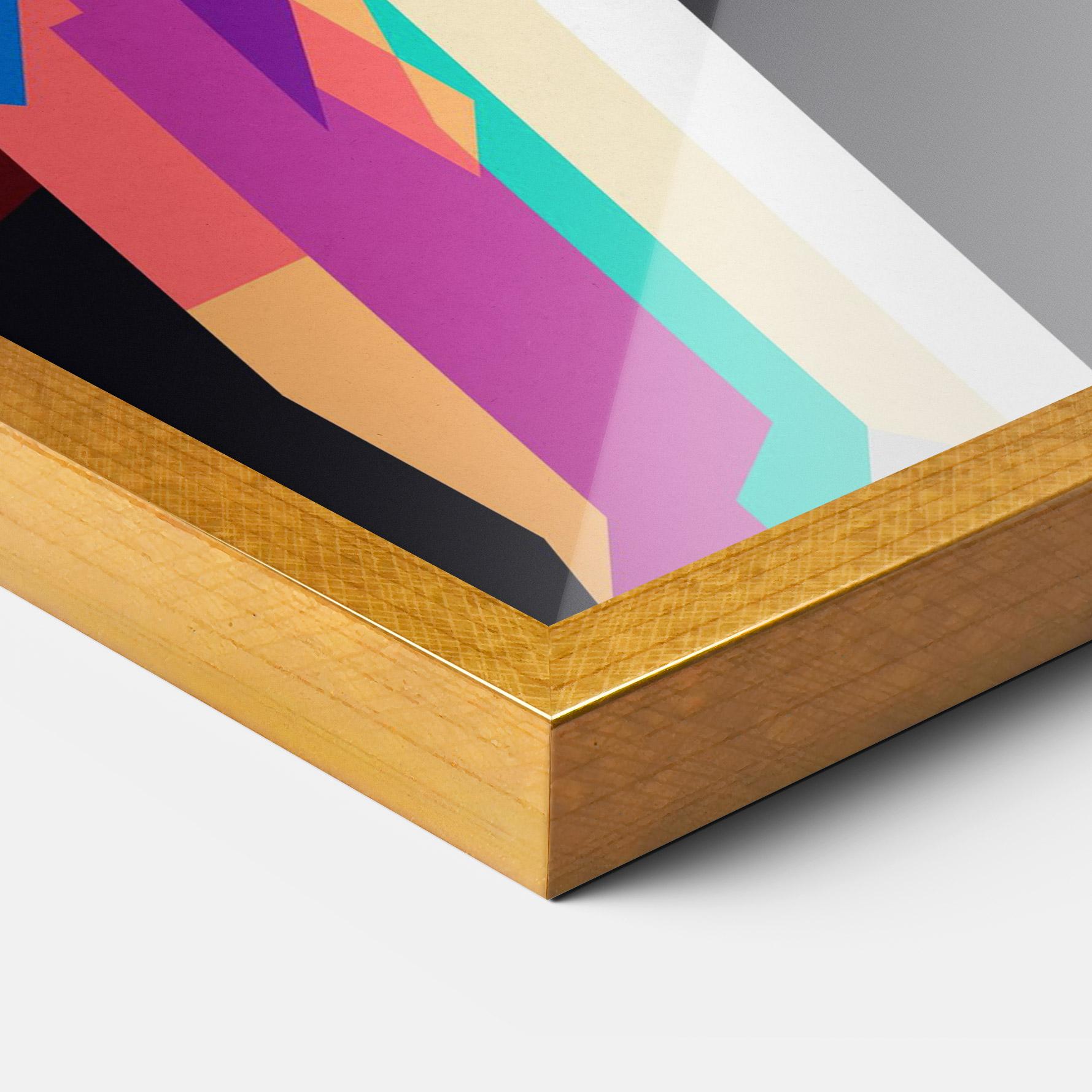 Gerahmte Poster Polygonal Pretty Girl mockup 3