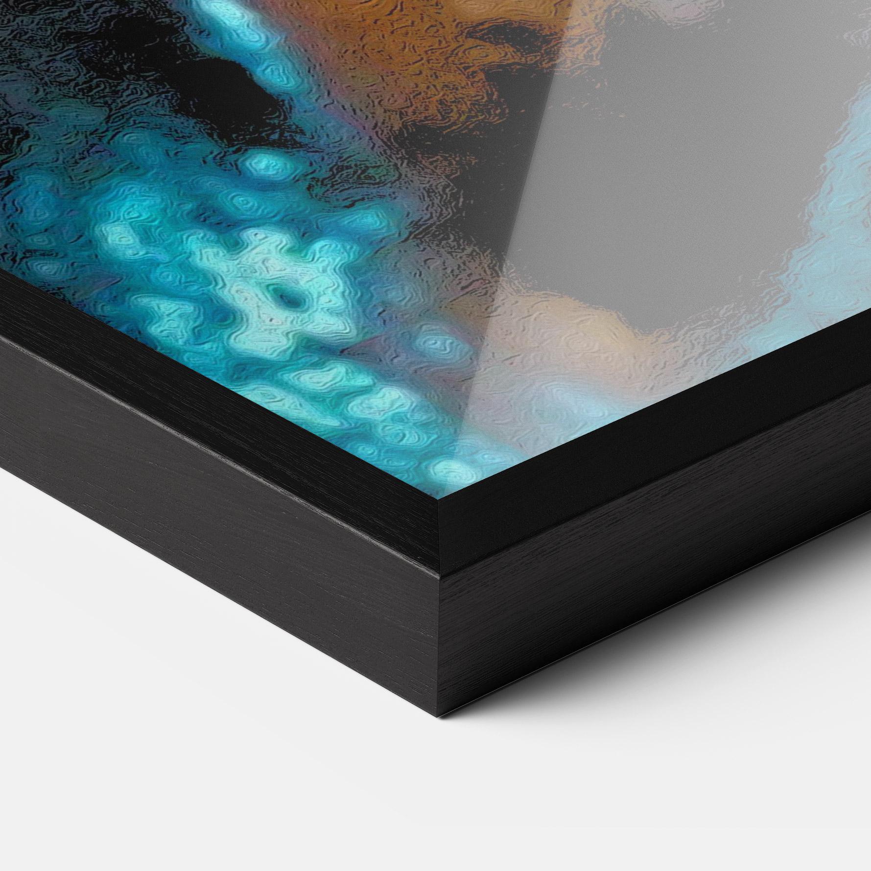 Gerahmte Poster Blue Light Face mockup 3