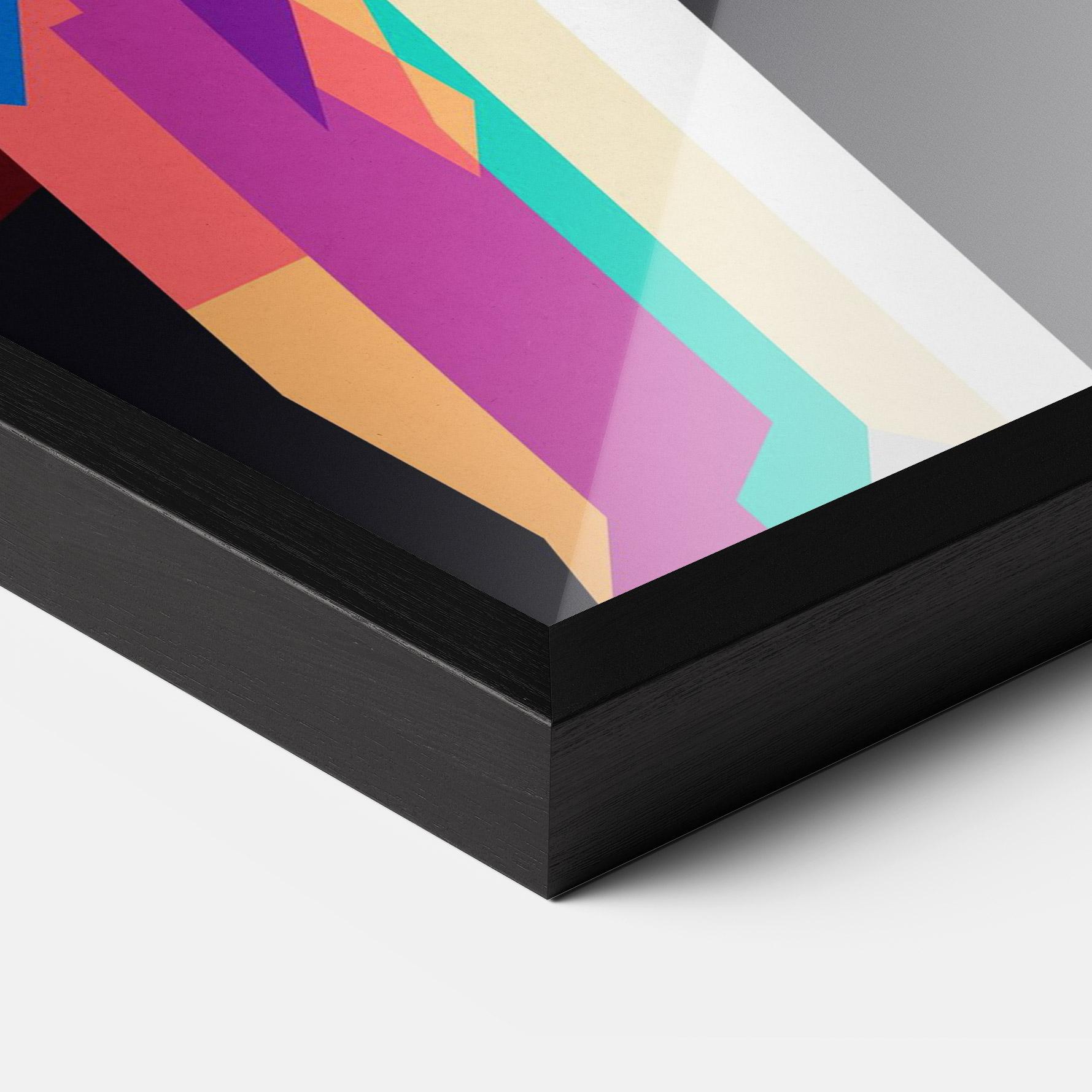 Gerahmte Poster Polygonal Pretty Girl mockup 3