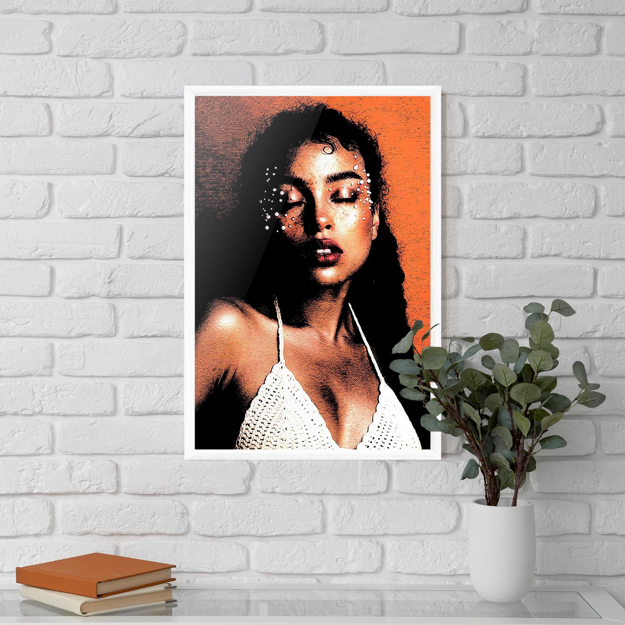 Gerahmte Poster Black Pearls Lady mockup 5