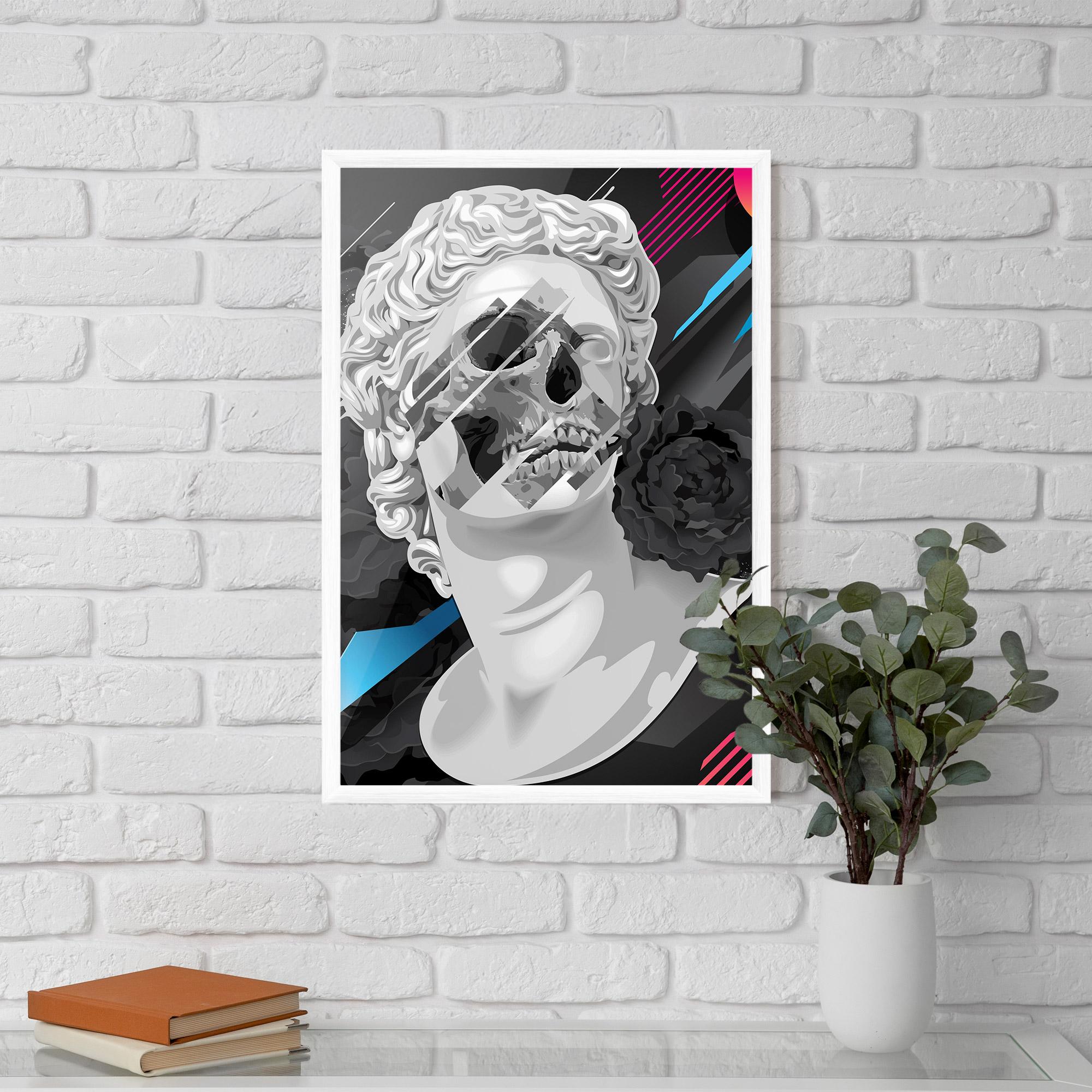 Gerahmte Poster Black Rose Statue mockup 5