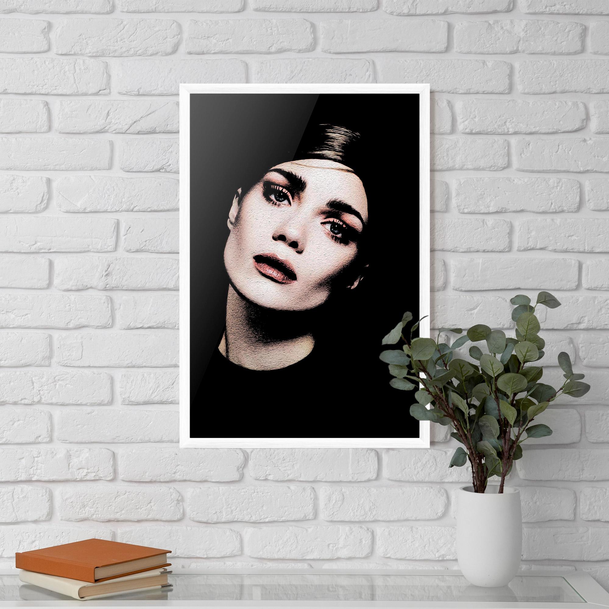 Gerahmte Poster Blue Eyes Lady mockup 5