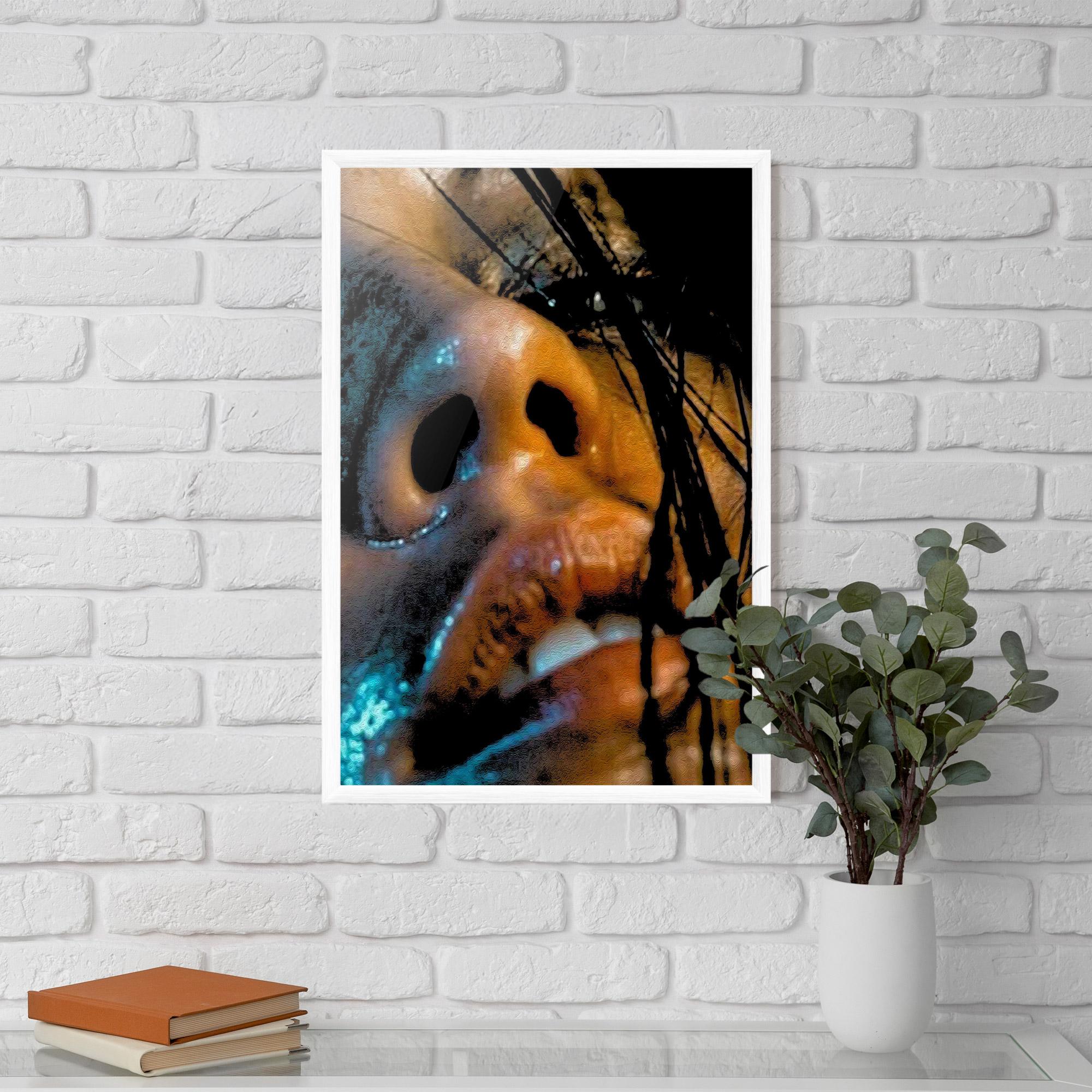 Gerahmte Poster Blue Light Face mockup 5