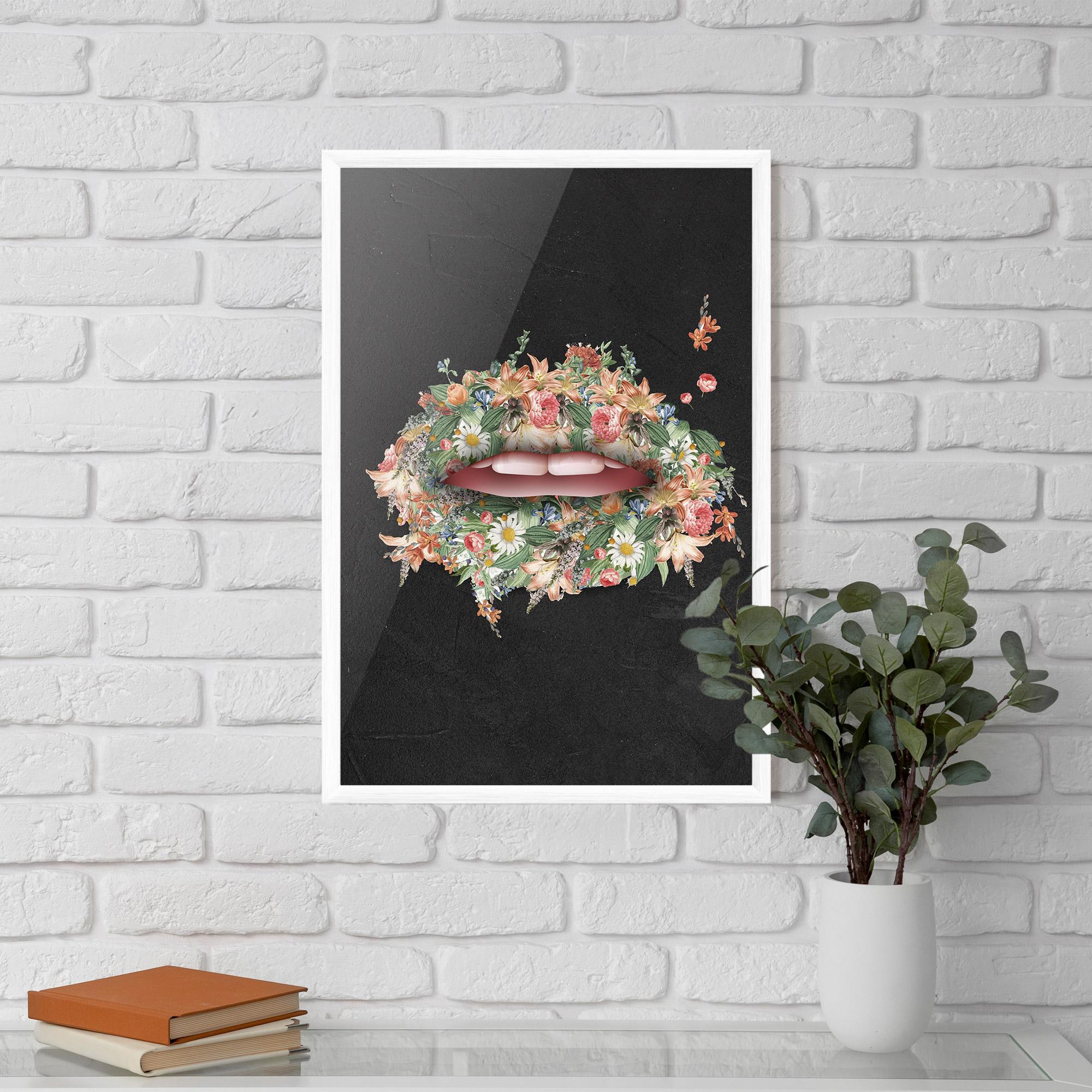 Gerahmte Poster Flowers Lips mockup 5