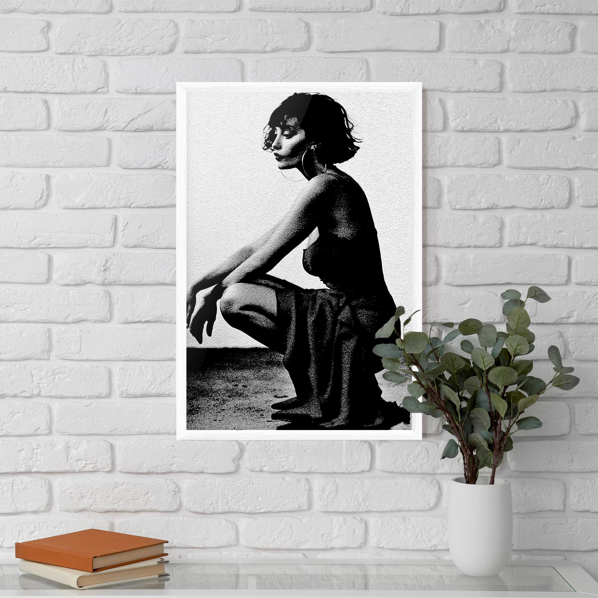 Gerahmte Poster Grey Long Dress mockup 5