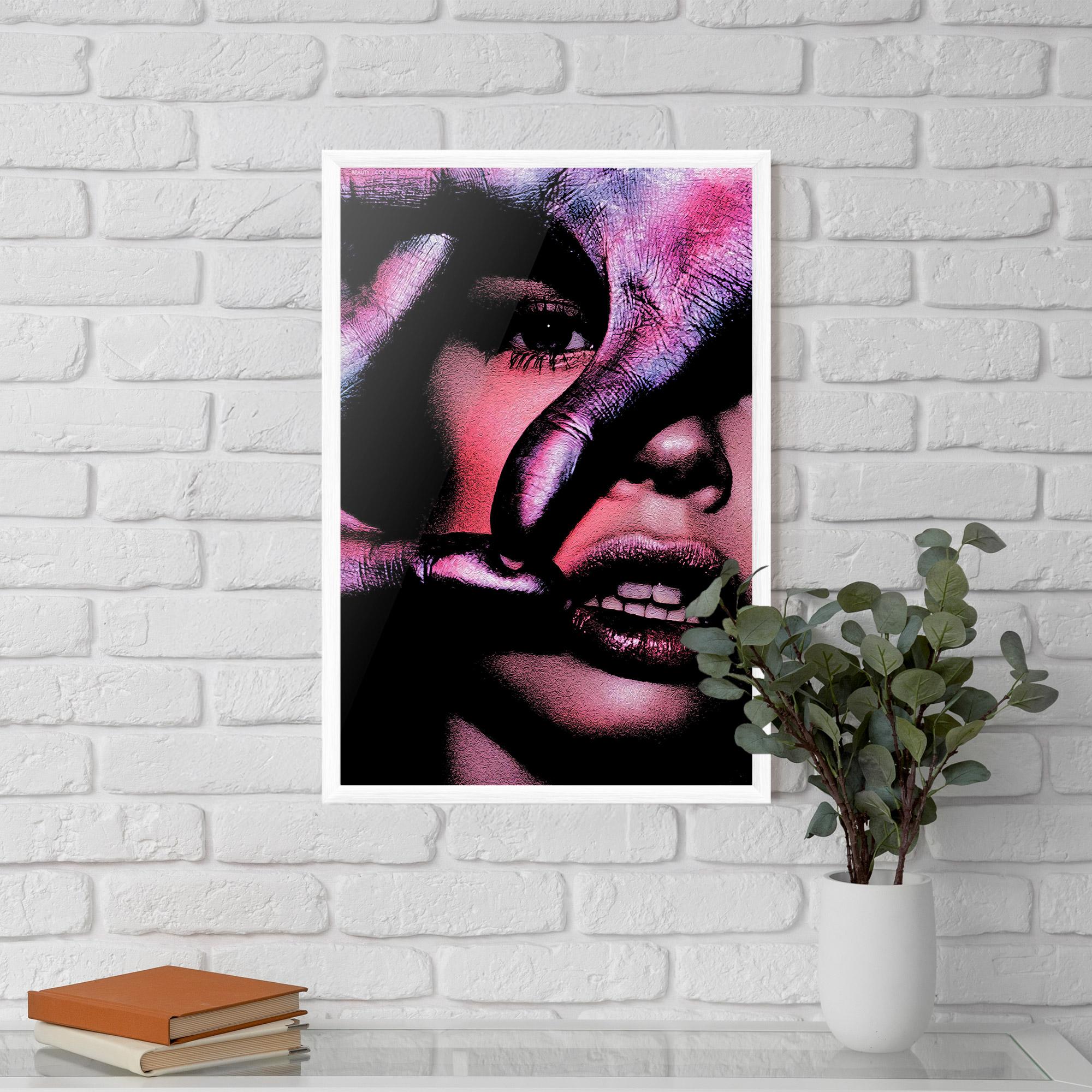 Gerahmte Poster Purple Glitter Hand mockup 5