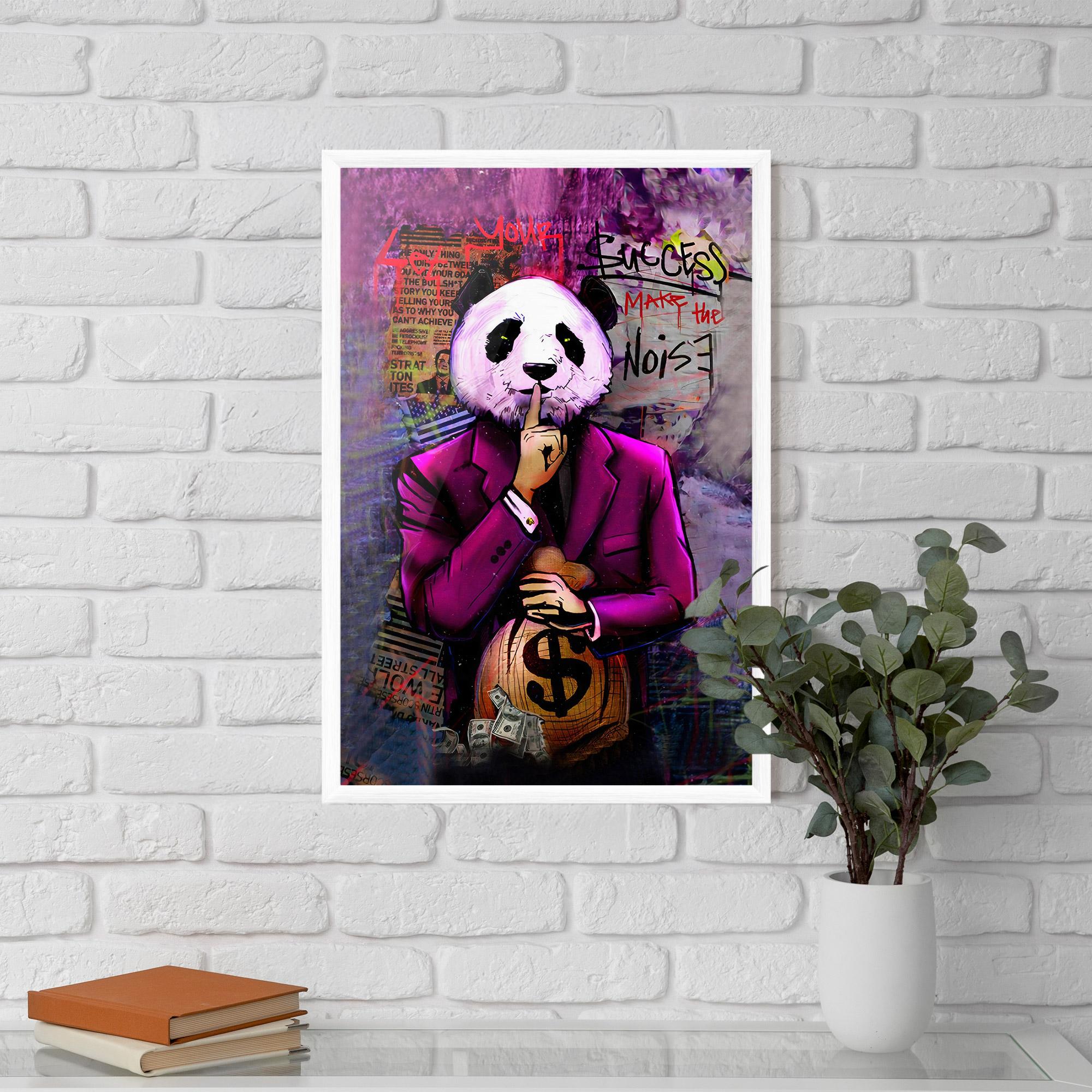 Gerahmte Poster Silence Panda mockup 5