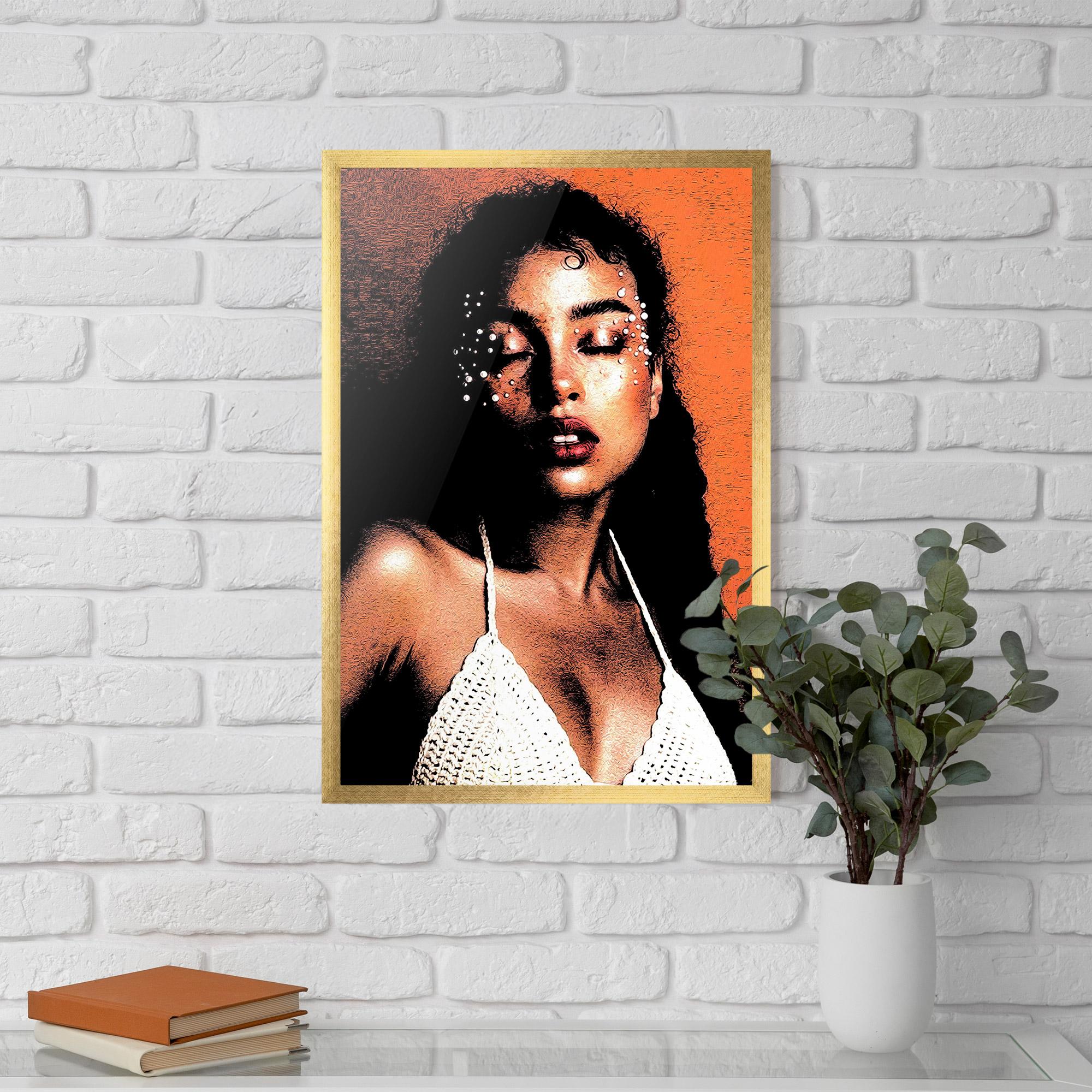 Gerahmte Poster Black Pearls Lady mockup 5