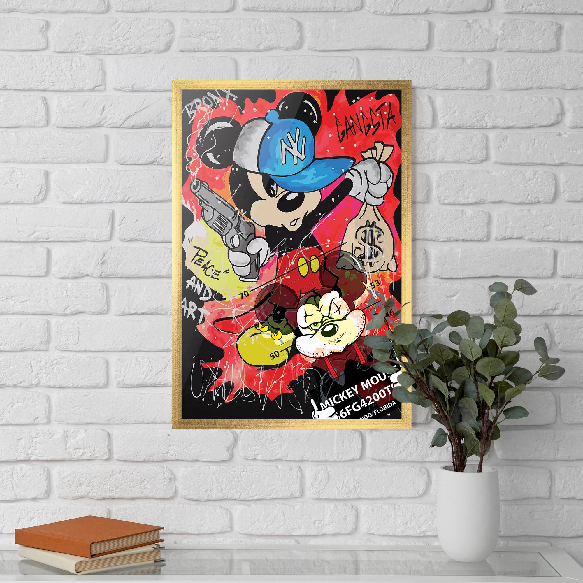 Gerahmte Poster Gangsta Mickey mockup 5