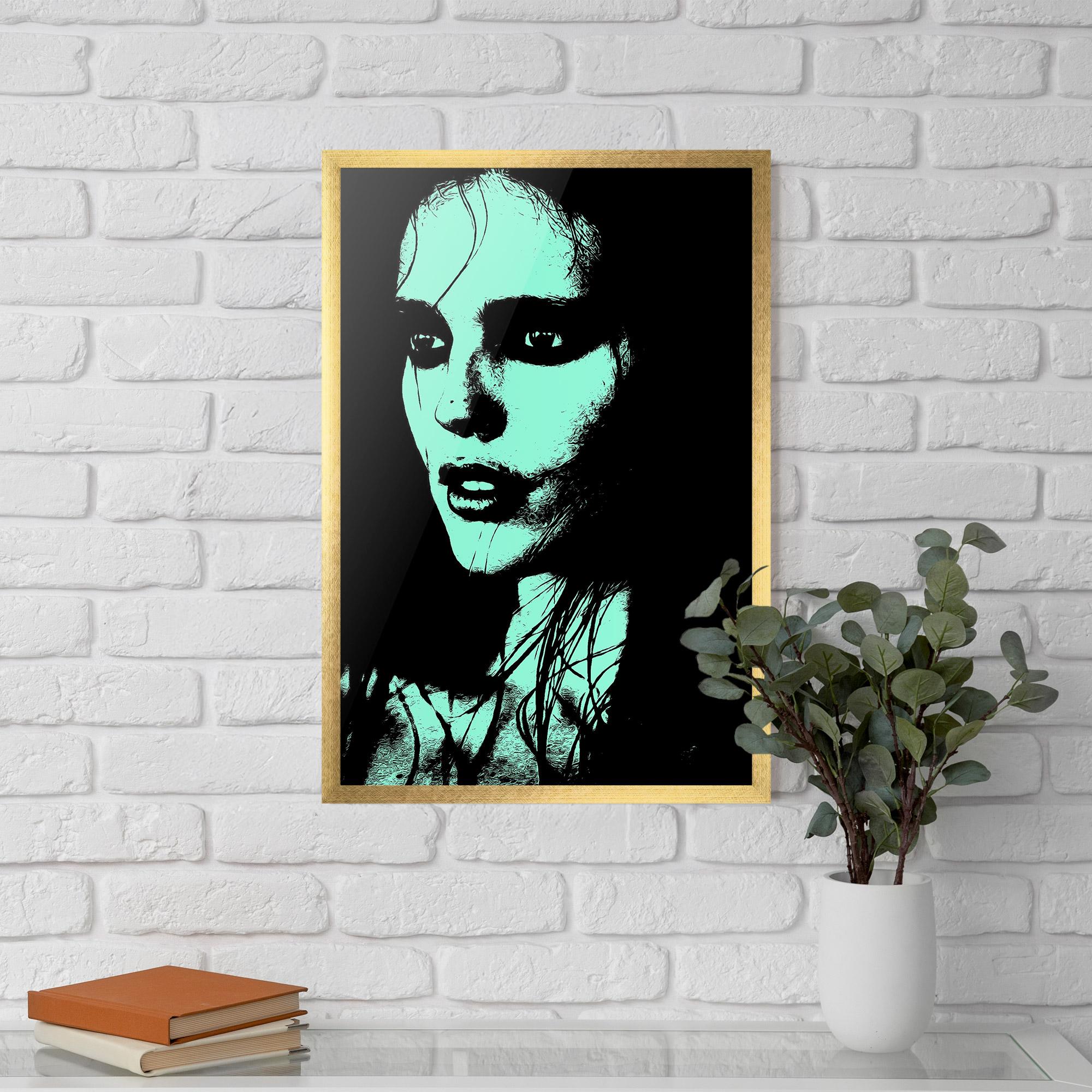 Gerahmte Poster Green Light Girl mockup 5