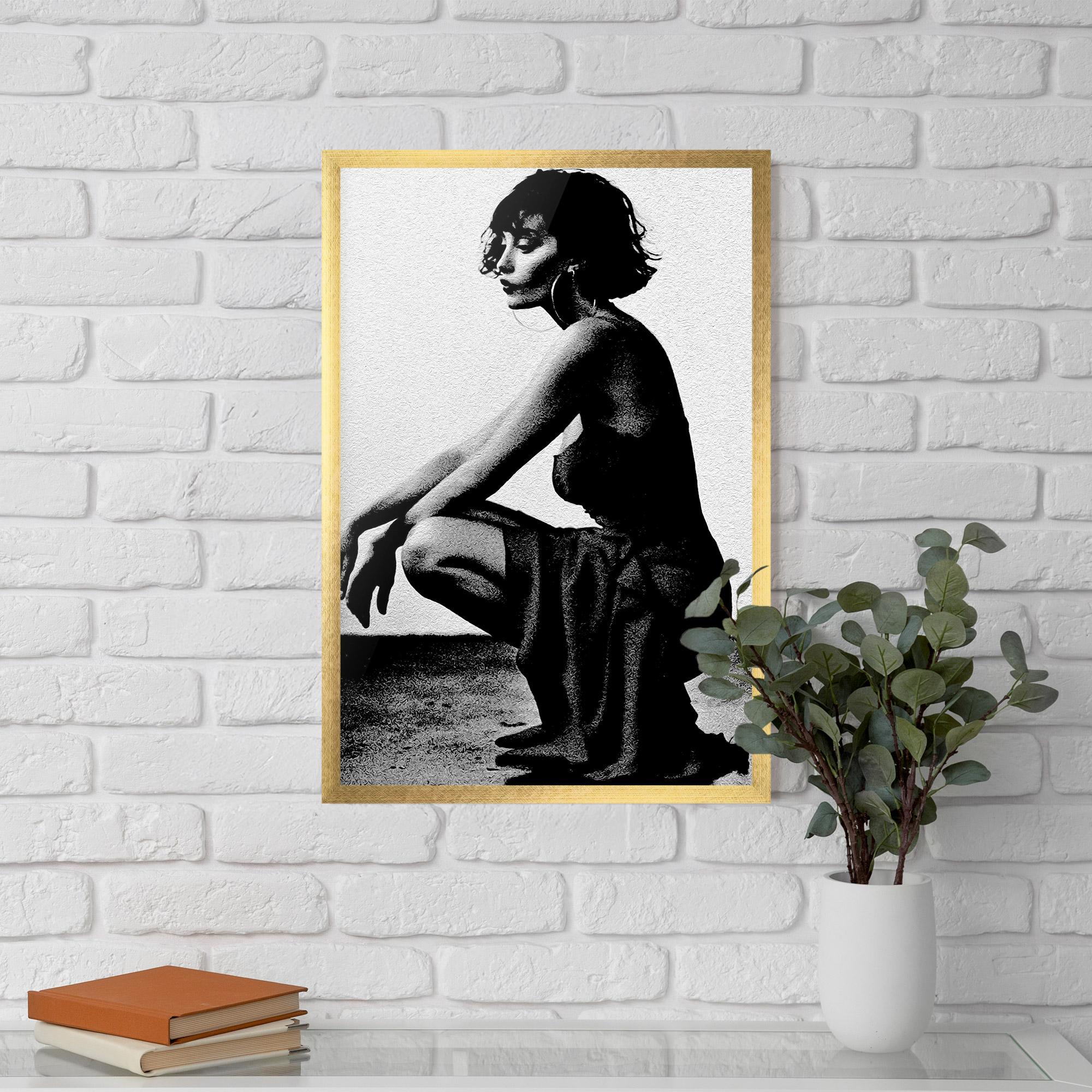 Gerahmte Poster Grey Long Dress mockup 5