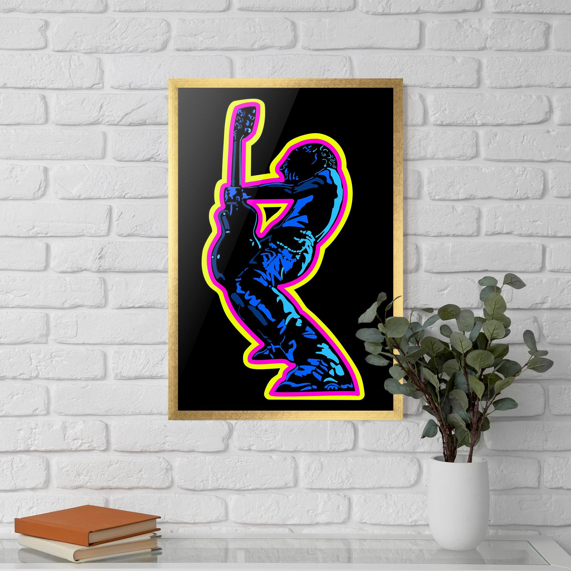 Gerahmte Poster Guitarist Art mockup 5