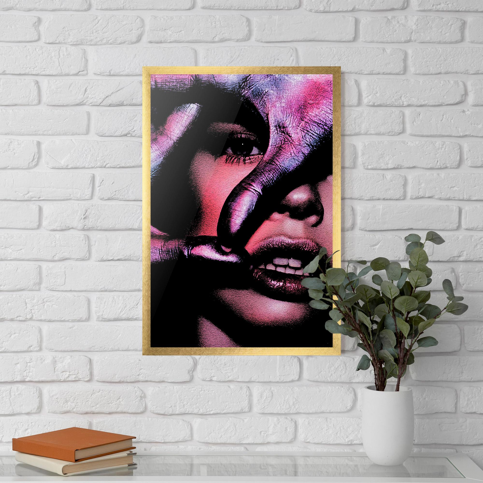 Gerahmte Poster Purple Glitter Hand mockup 5