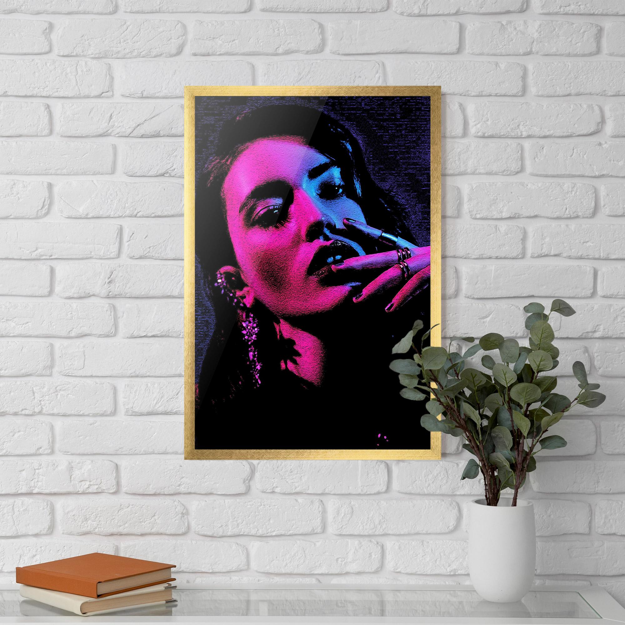 Gerahmte Poster Purple Light Lady mockup 5