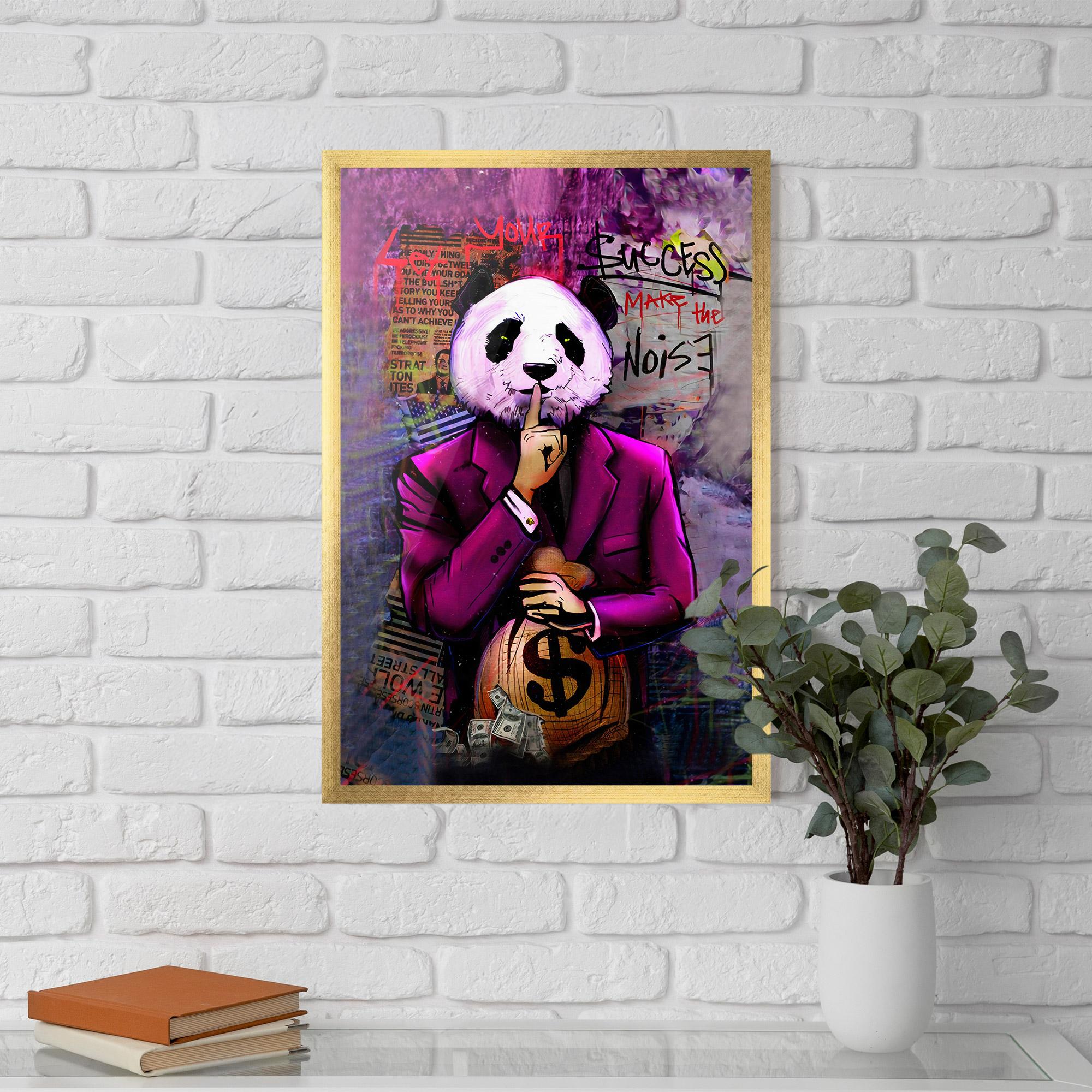 Gerahmte Poster Silence Panda mockup 5