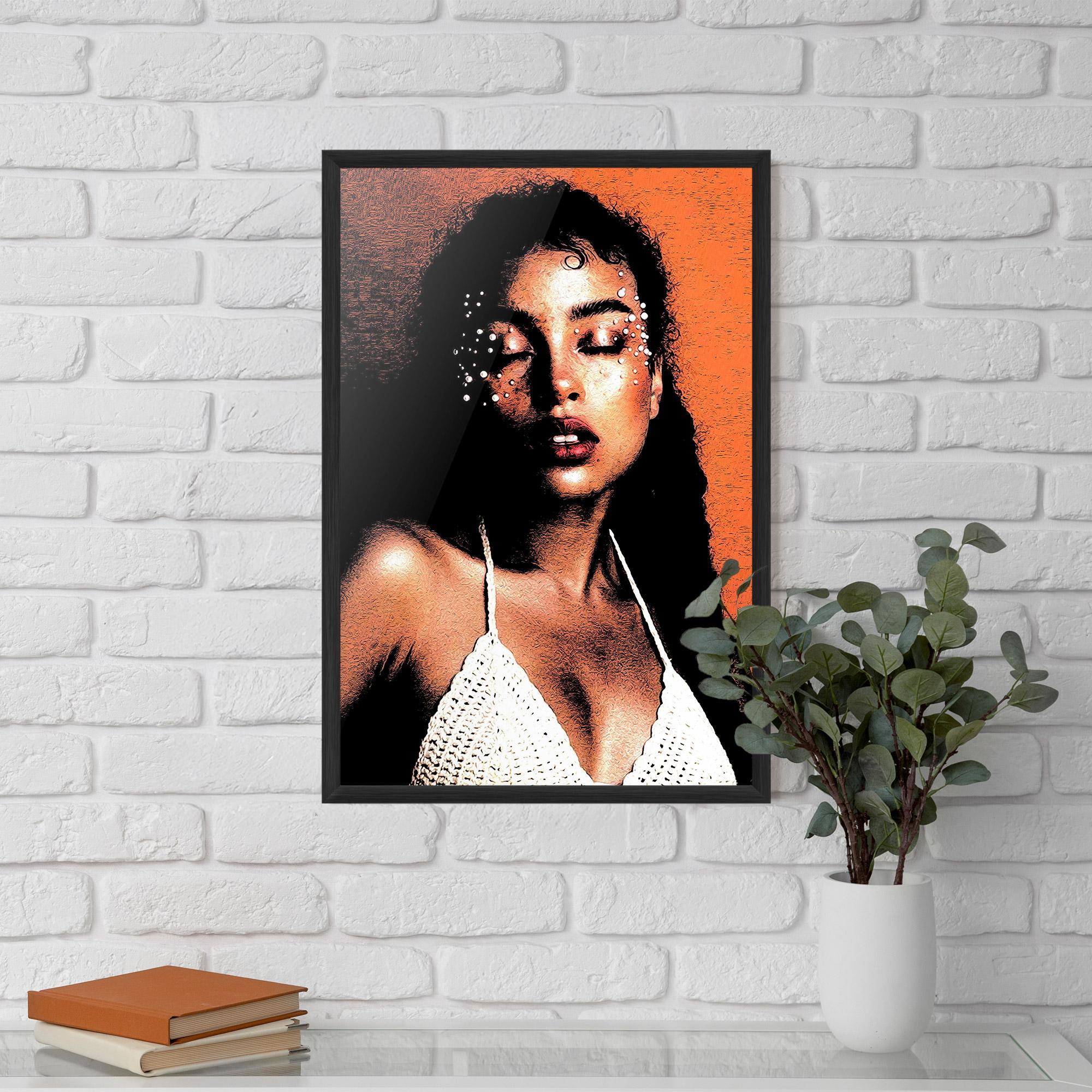 Gerahmte Poster Black Pearls Lady mockup 5