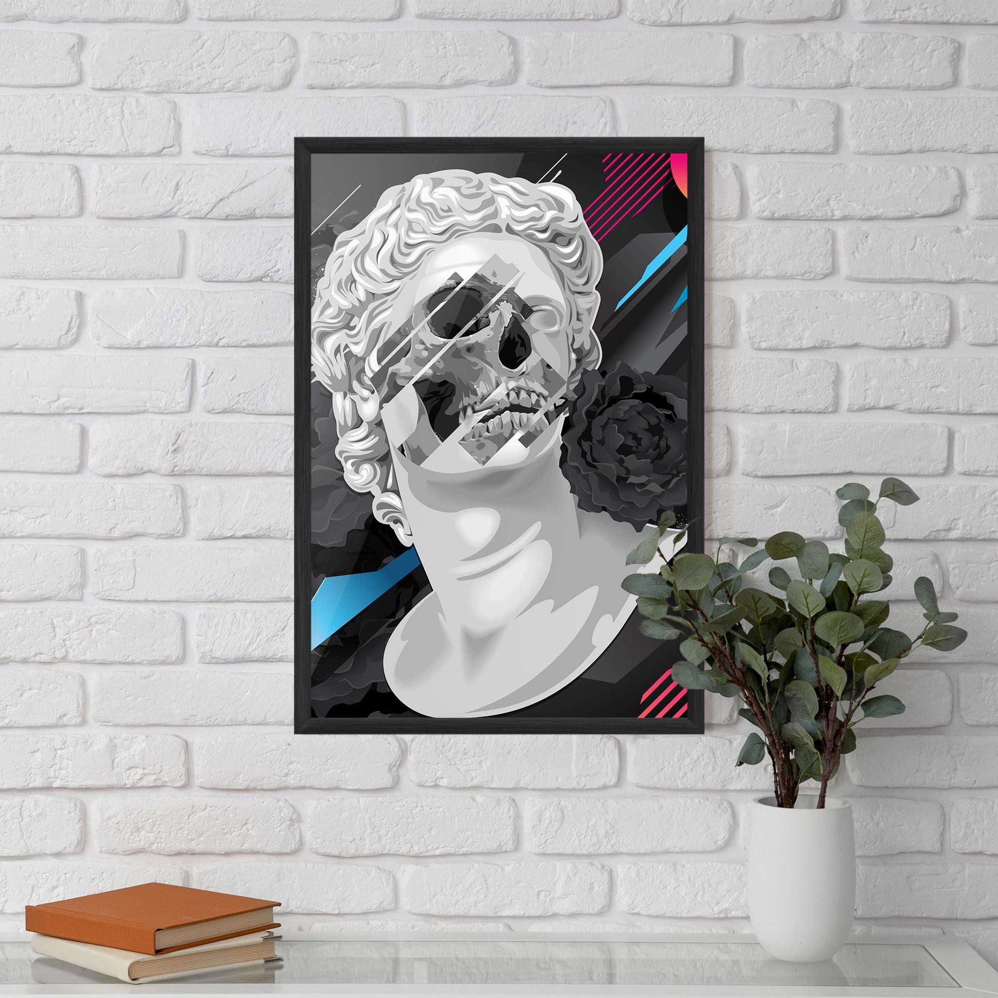 Gerahmte Poster Black Rose Statue mockup 5