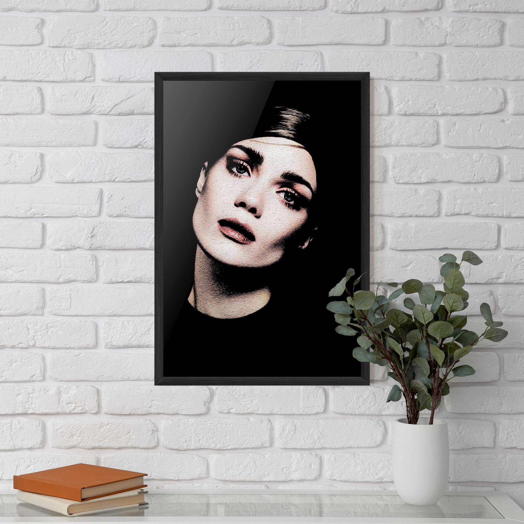 Gerahmte Poster Blue Eyes Lady mockup 5