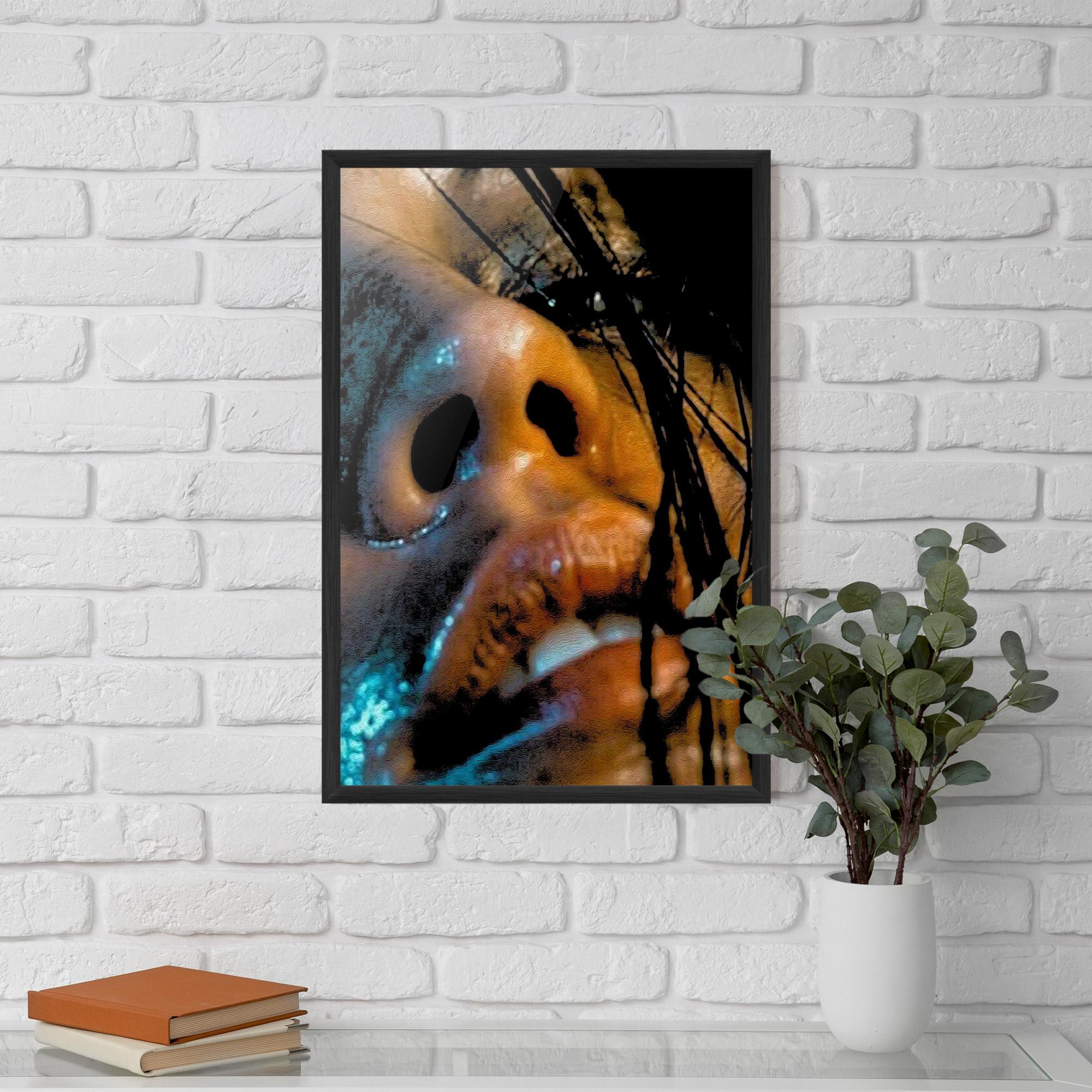 Gerahmte Poster Blue Light Face mockup 5