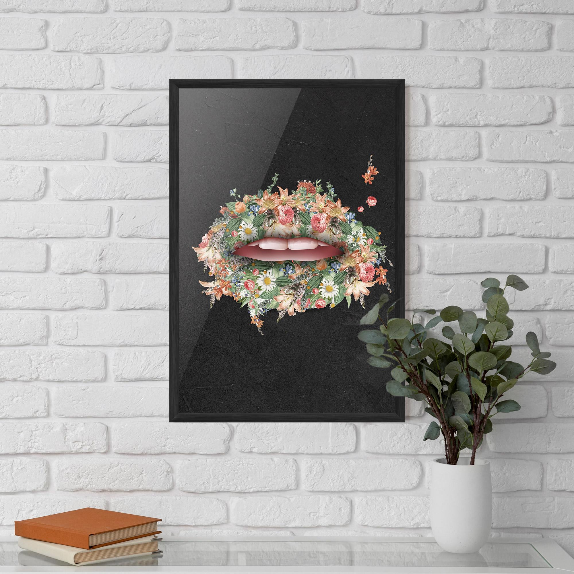 Gerahmte Poster Flowers Lips mockup 5