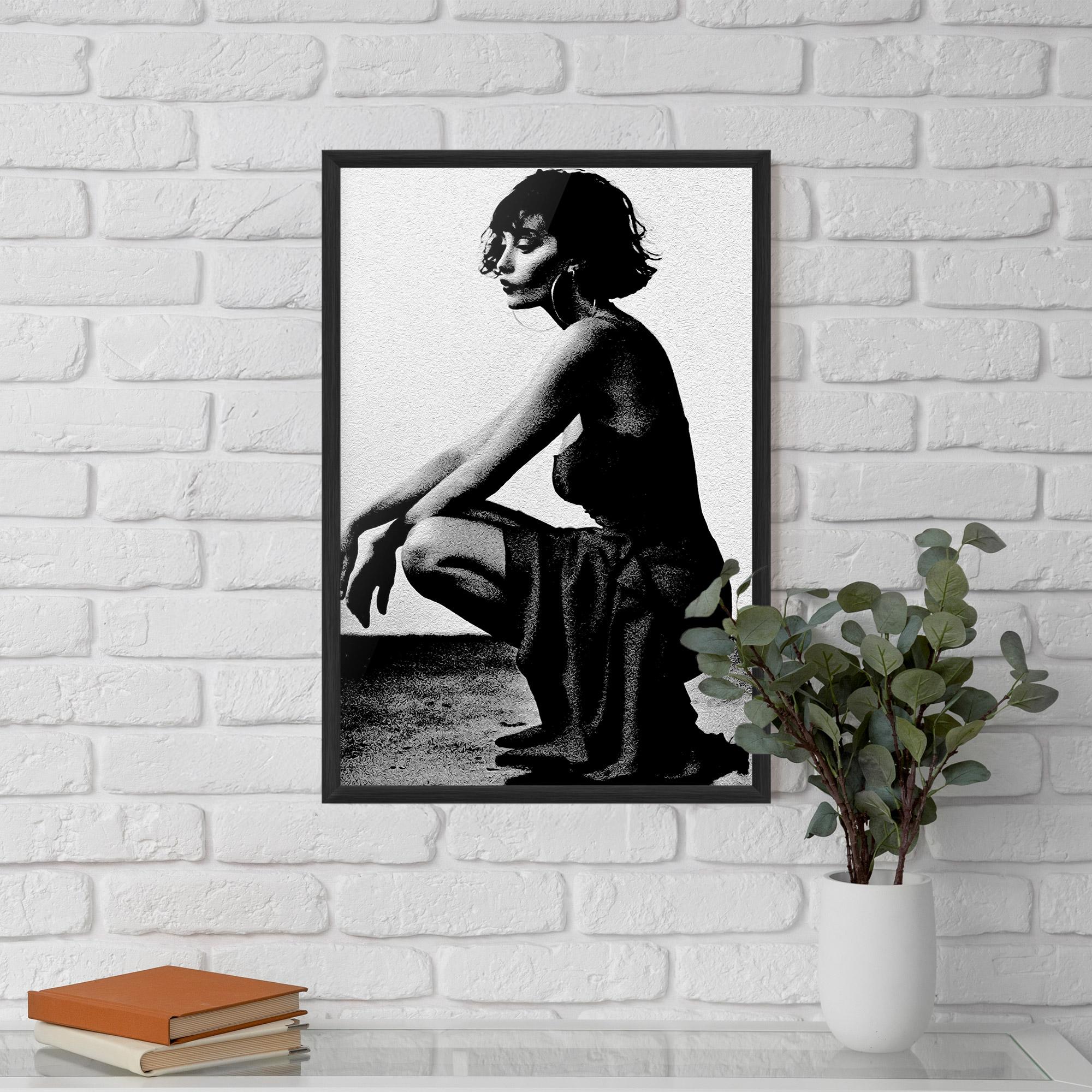 Gerahmte Poster Grey Long Dress mockup 5