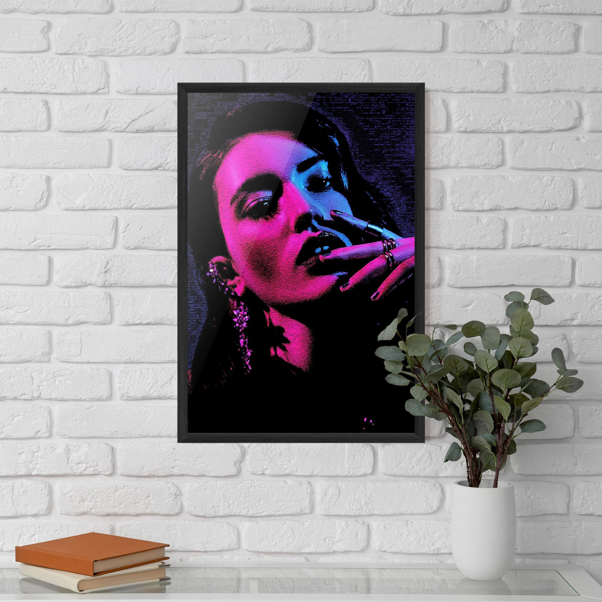 Gerahmte Poster Purple Light Lady mockup 5