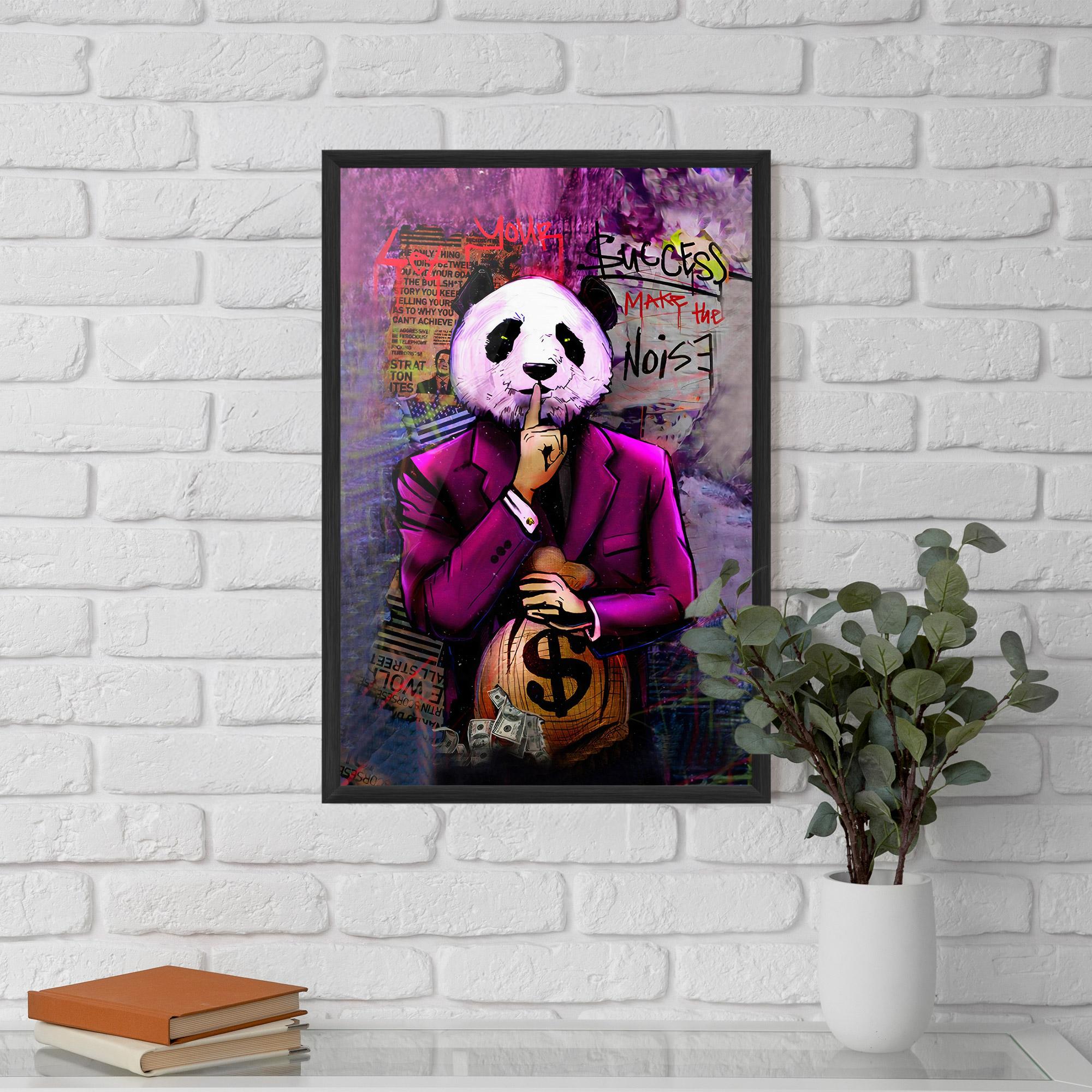 Gerahmte Poster Silence Panda mockup 5