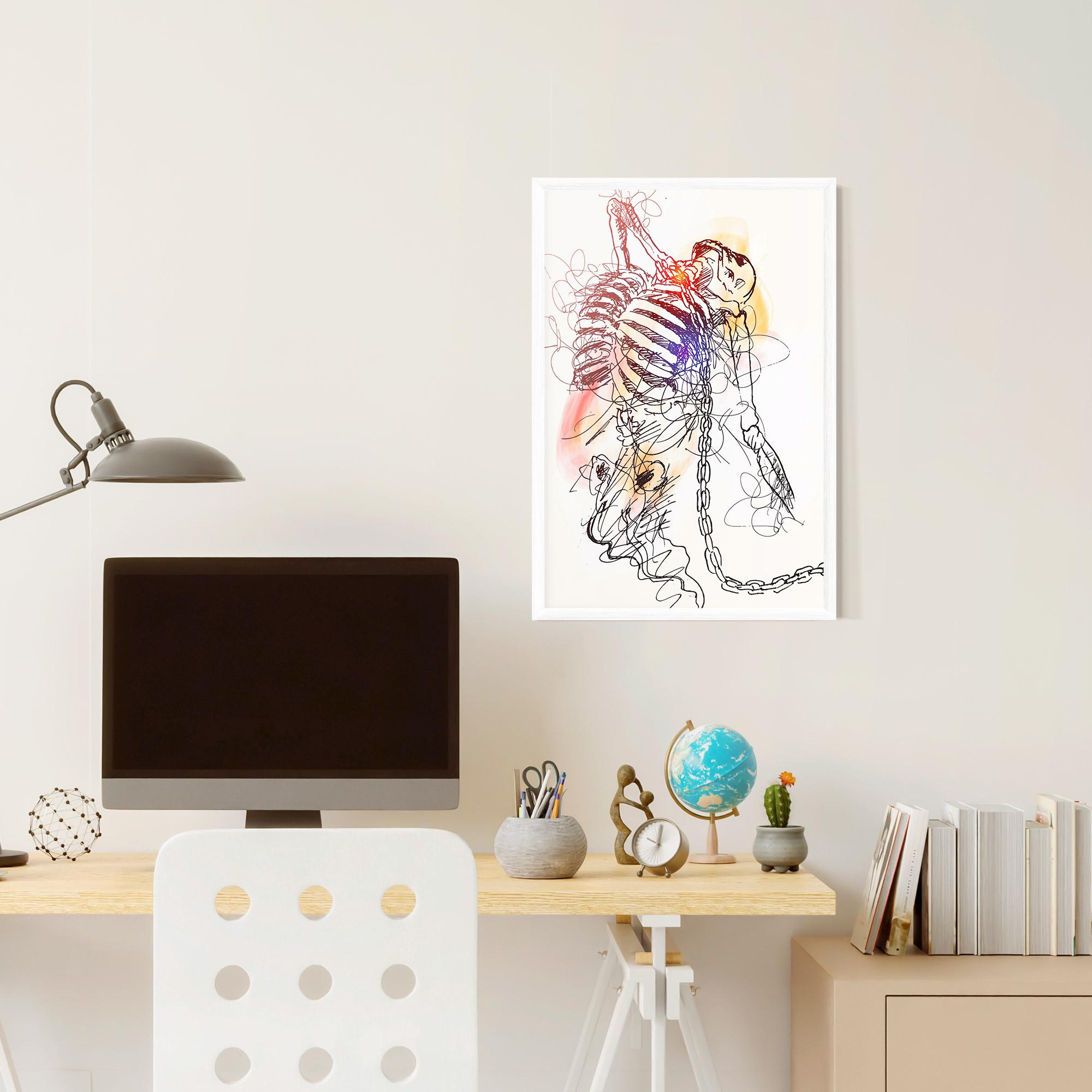 Gerahmte Poster Chain Skeleton mockup 6