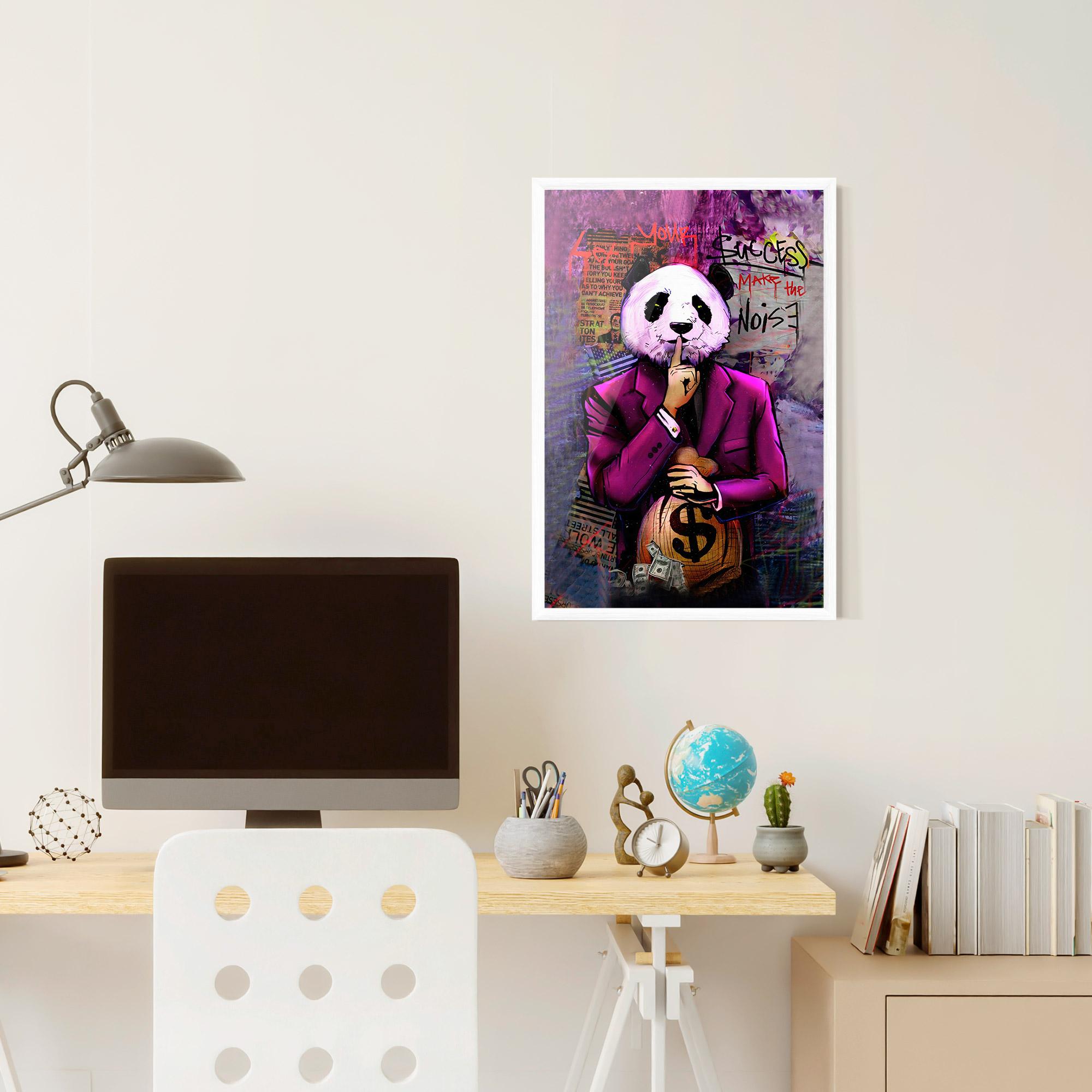 Gerahmte Poster Silence Panda mockup 6