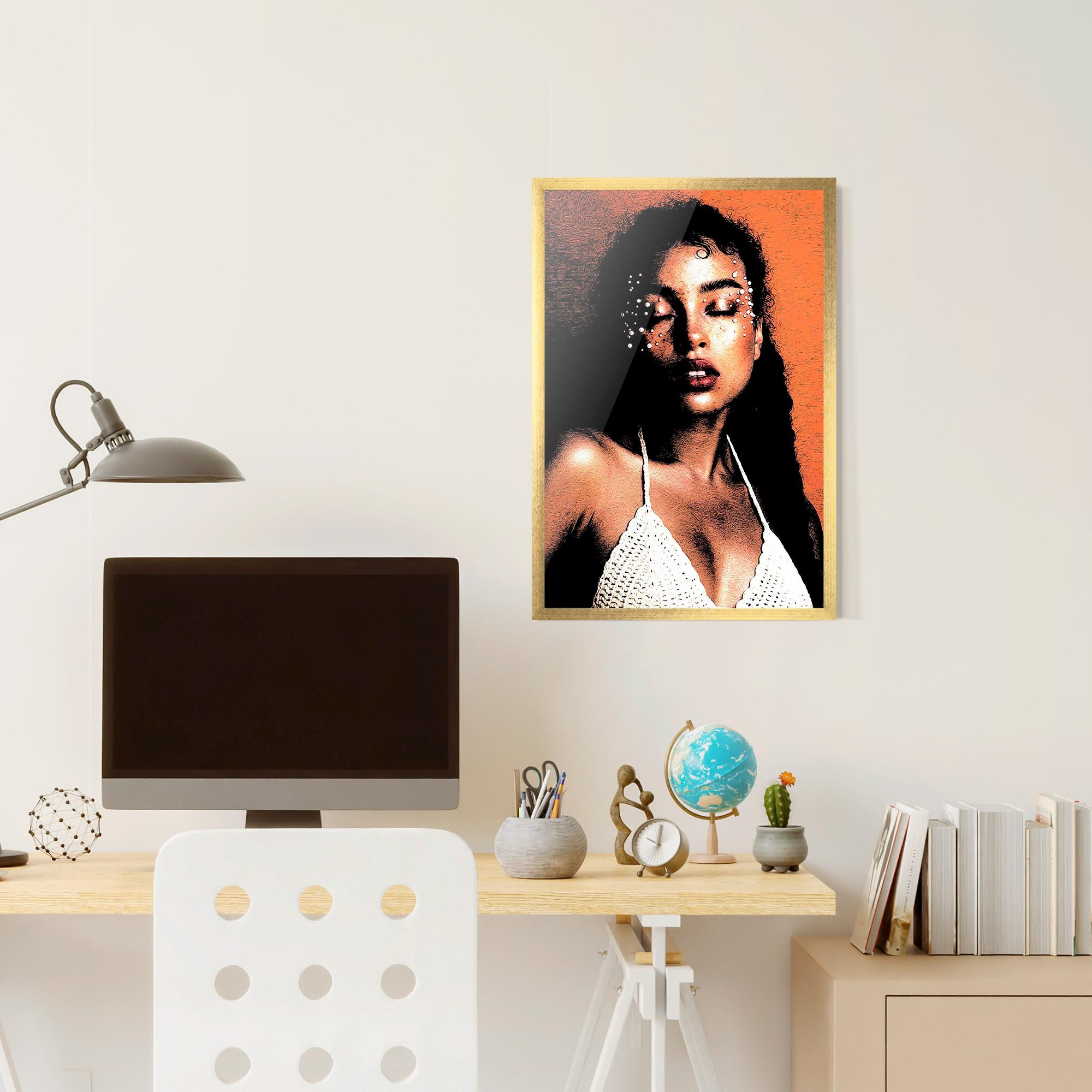 Gerahmte Poster Black Pearls Lady mockup 6
